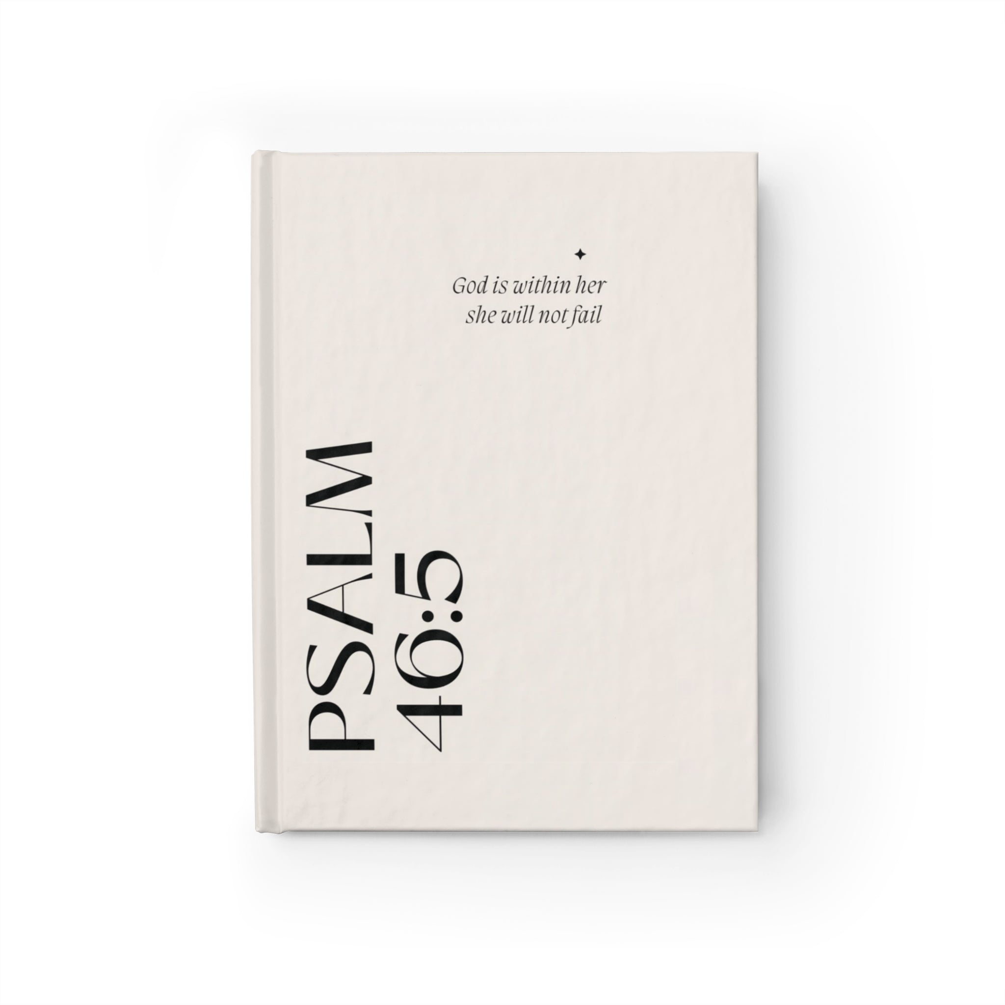 Psalm 46:5 Ruled Journal — "God is within her; she will not fail" Faith Hardcover Notebook