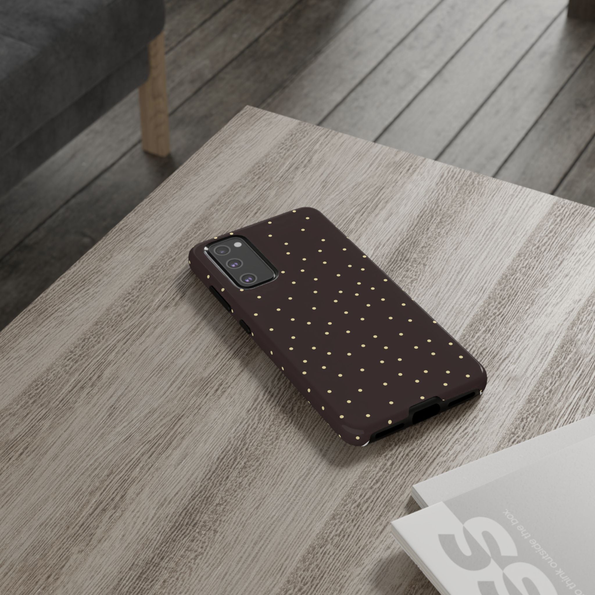Brown Gold Polka Dot Tough Phone Case