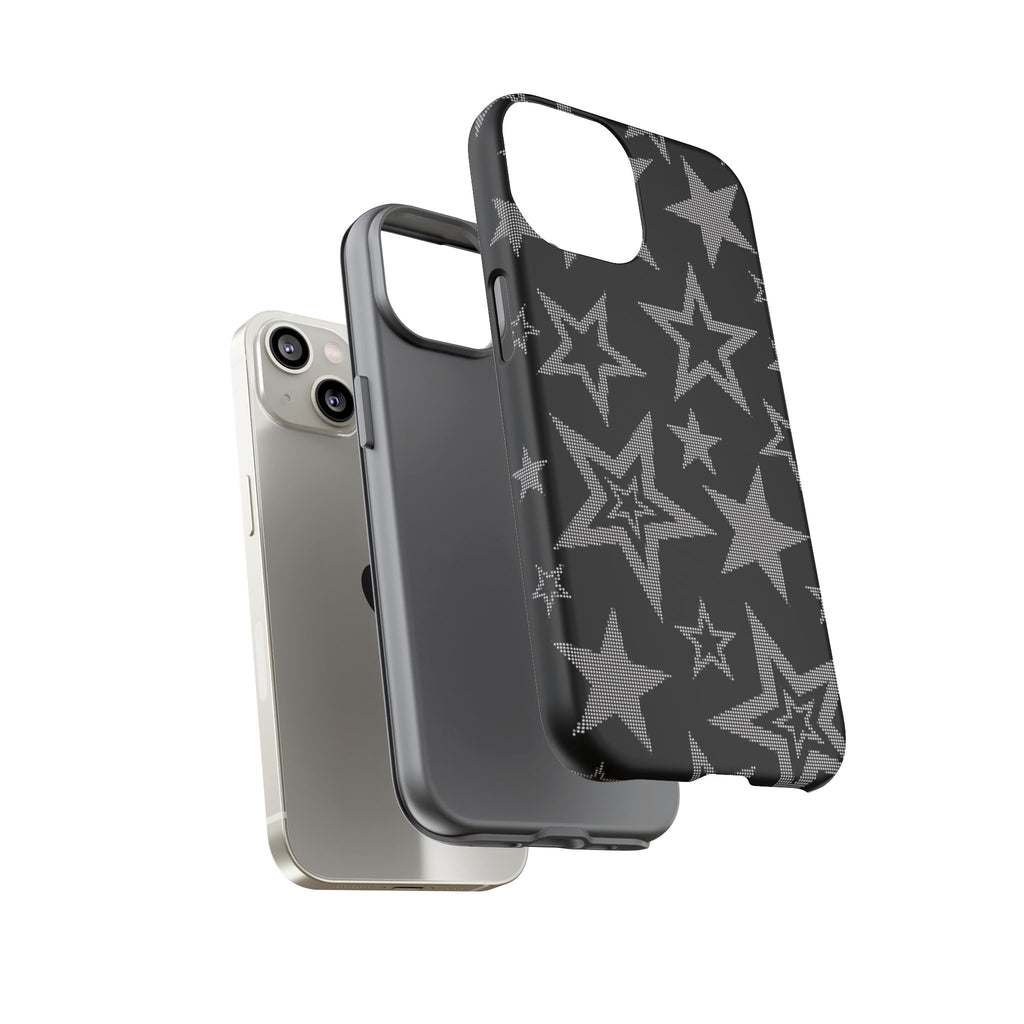 Black Star Pattern Tough Phone Case — Durable Protective Phone Cover