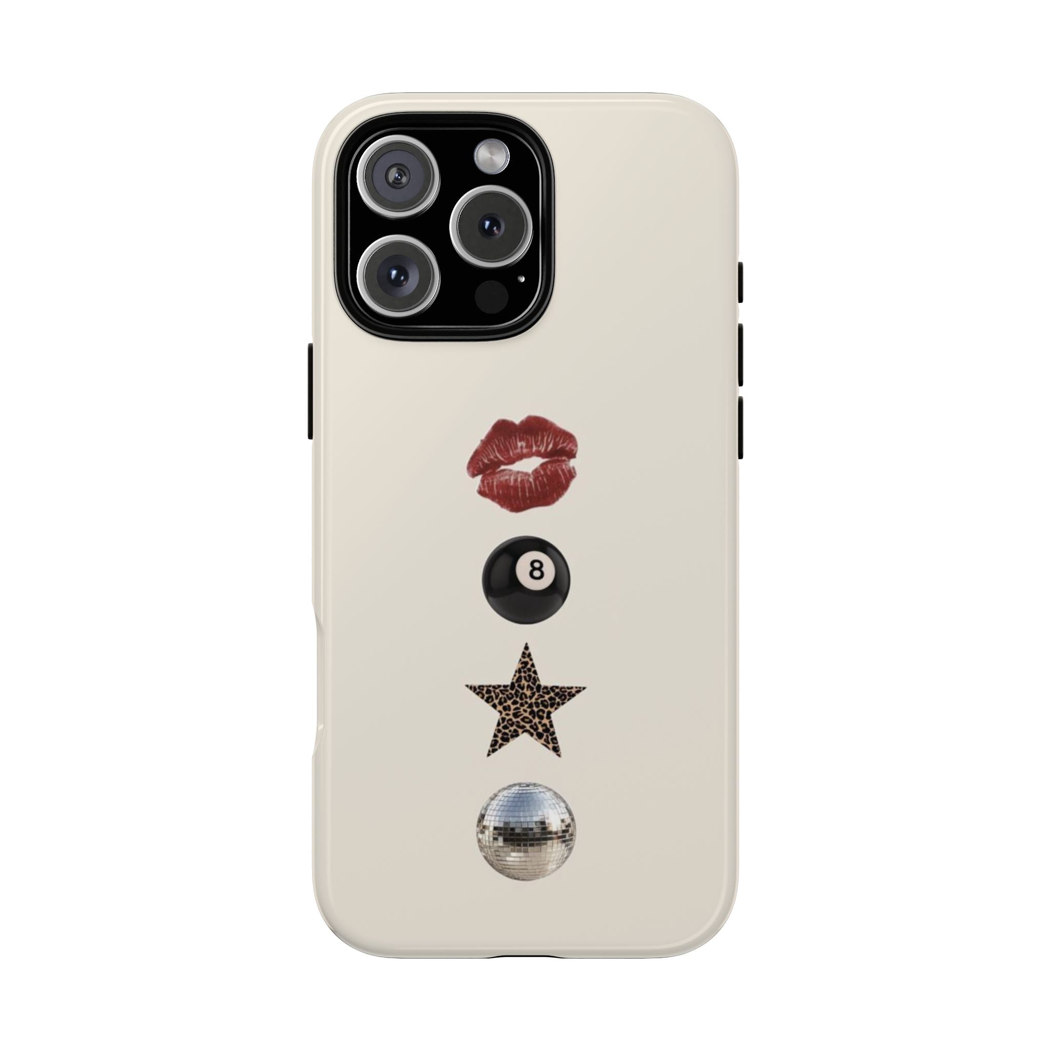 Kiss 8-Ball Star iPhone Case – Trendy Minimalist Protective Cover