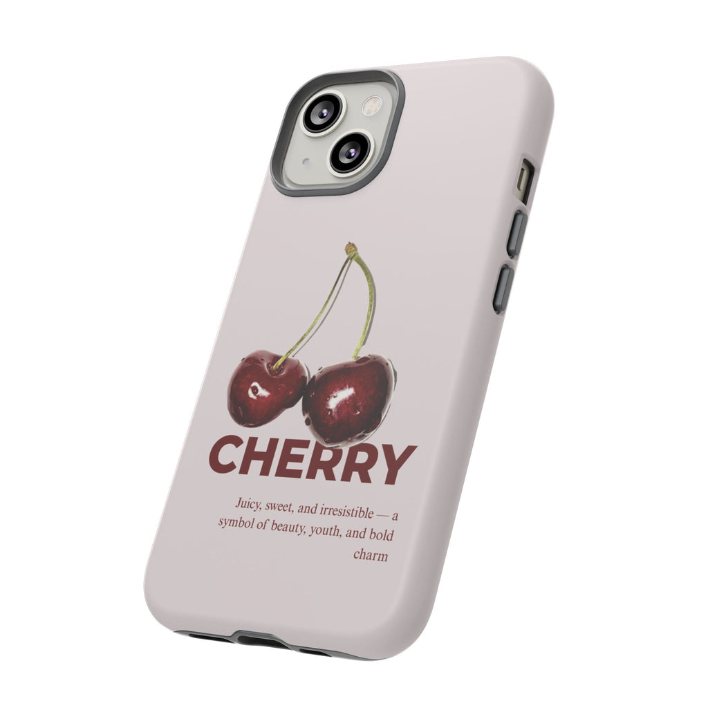Cherry Vintage iPhone Case — Retro Cherry Illustration with 'CHERRY' Text