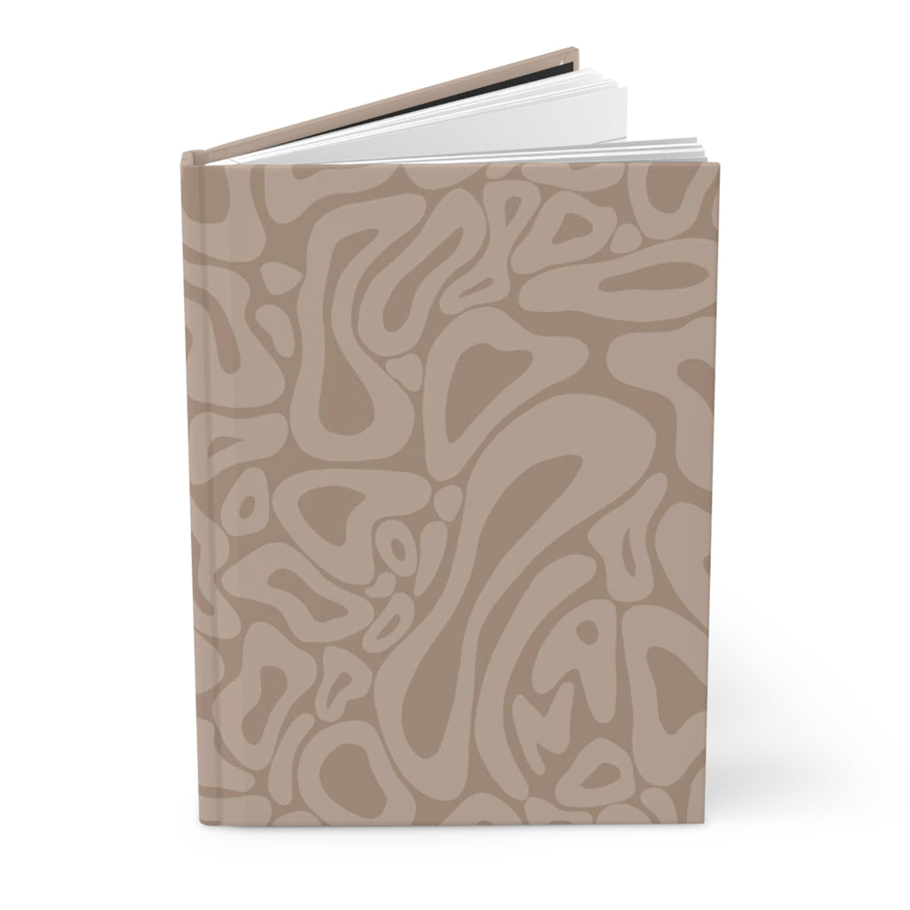 Abstract Neutral Pattern Hardcover Journal — Taupe Swirl Notebook for Notes & Planning