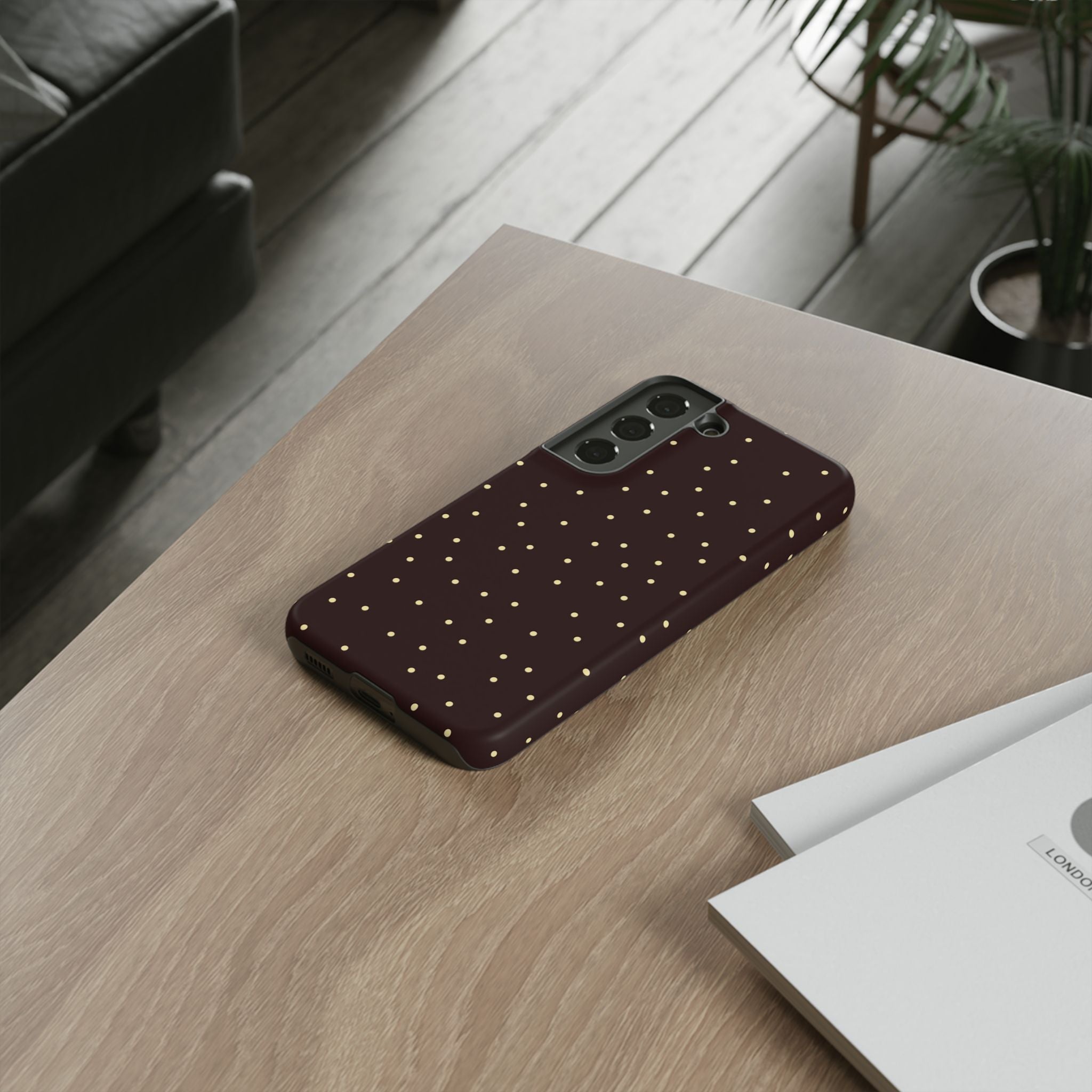 Brown Gold Polka Dot Tough Phone Case