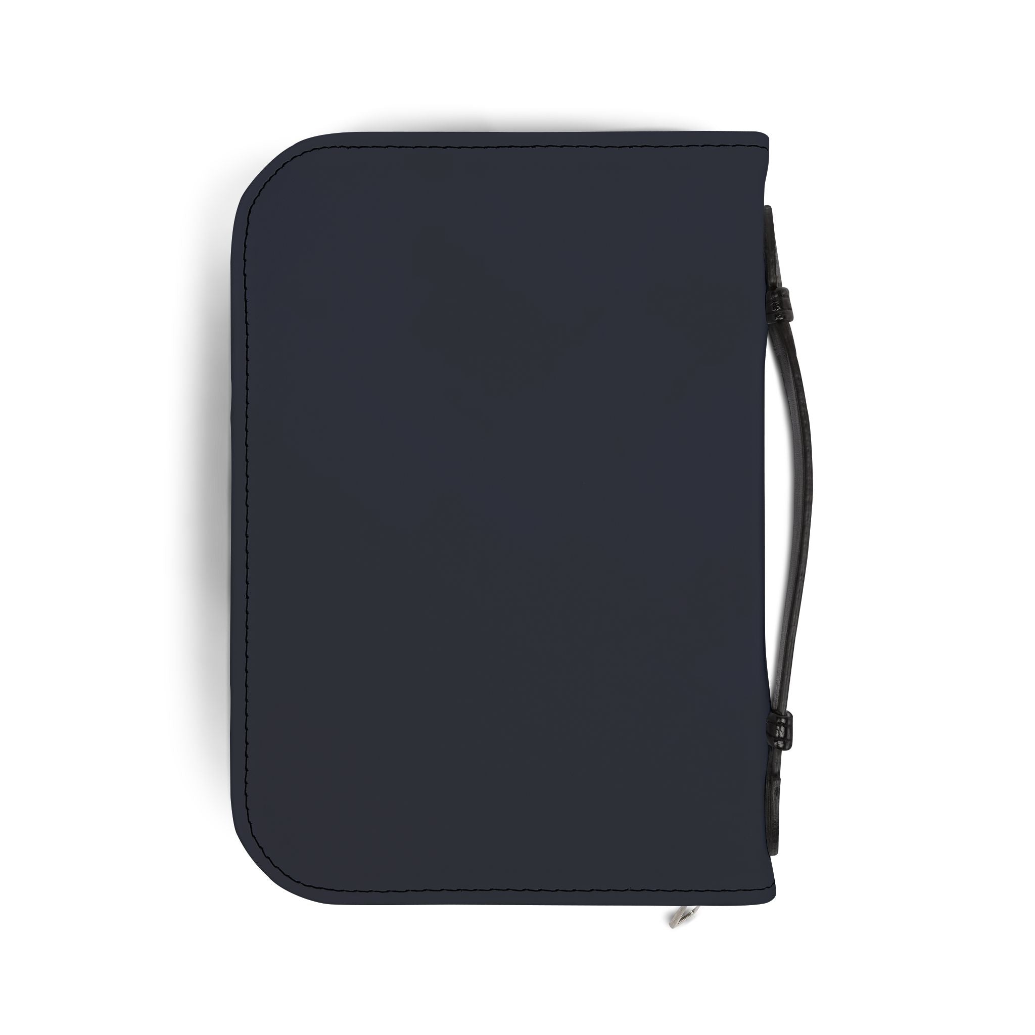 Navy Zippered Bible Cover with Embroidered Cross — Durable Travel Bible Case with Handle