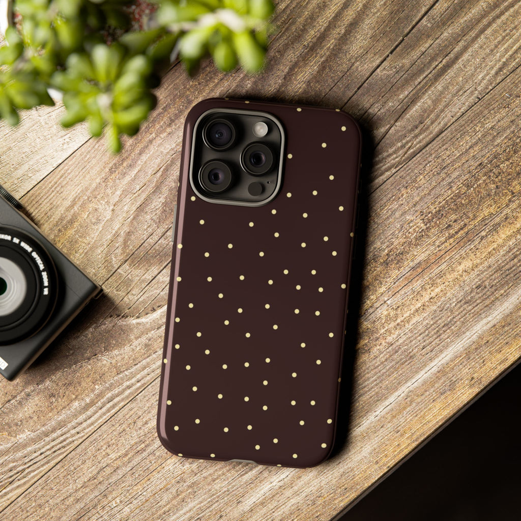 Brown Gold Polka Dot Tough Phone Case