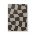 Wavy Checkerboard Softcover Journal – Retro Beige & Black