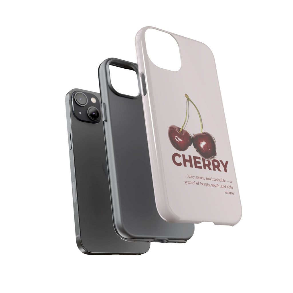 Cherry Vintage iPhone Case — Retro Cherry Illustration with 'CHERRY' Text