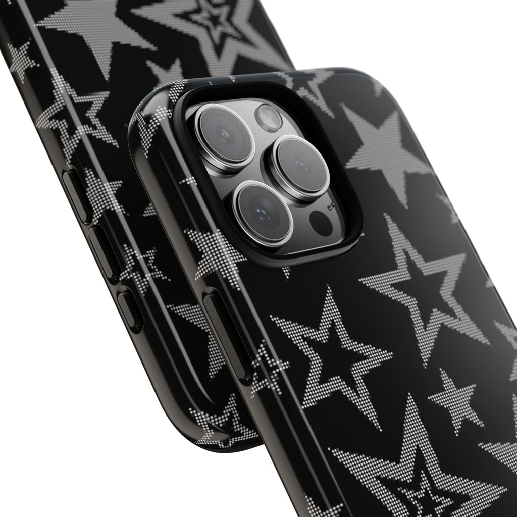 Black Star Pattern Tough Phone Case — Durable Protective Phone Cover
