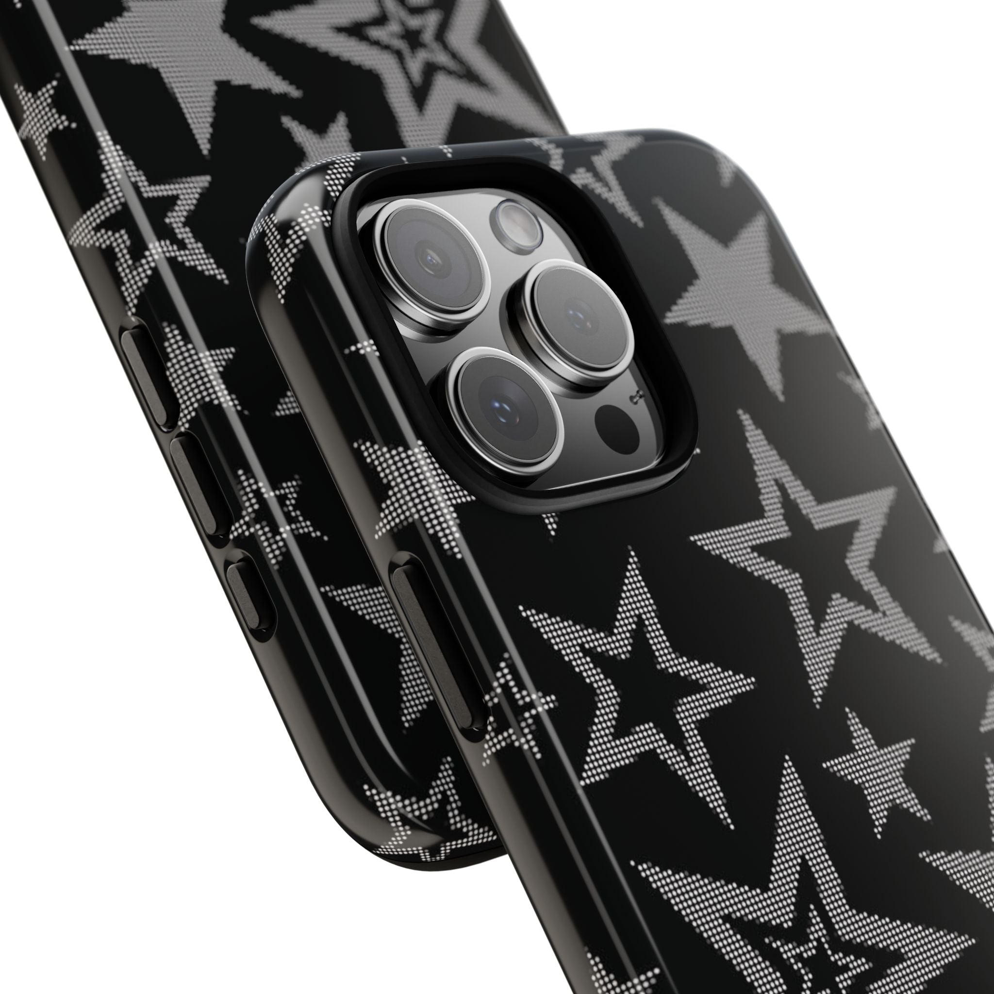 Black Star Pattern Tough Phone Case — Durable Protective Phone Cover