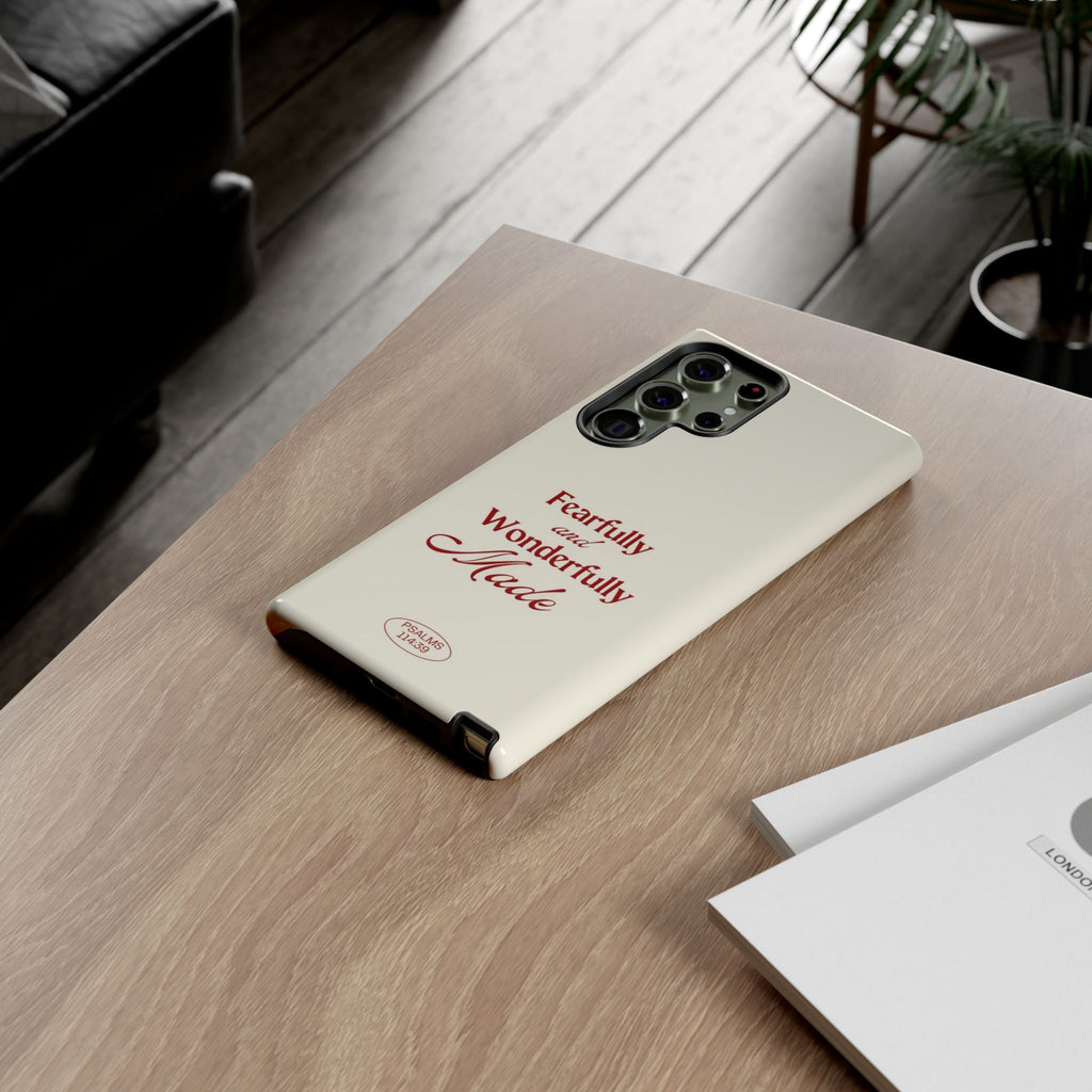 Tough Phone Case — "Fearfully and Wonderfully Made" Christian Scripture Protective Case