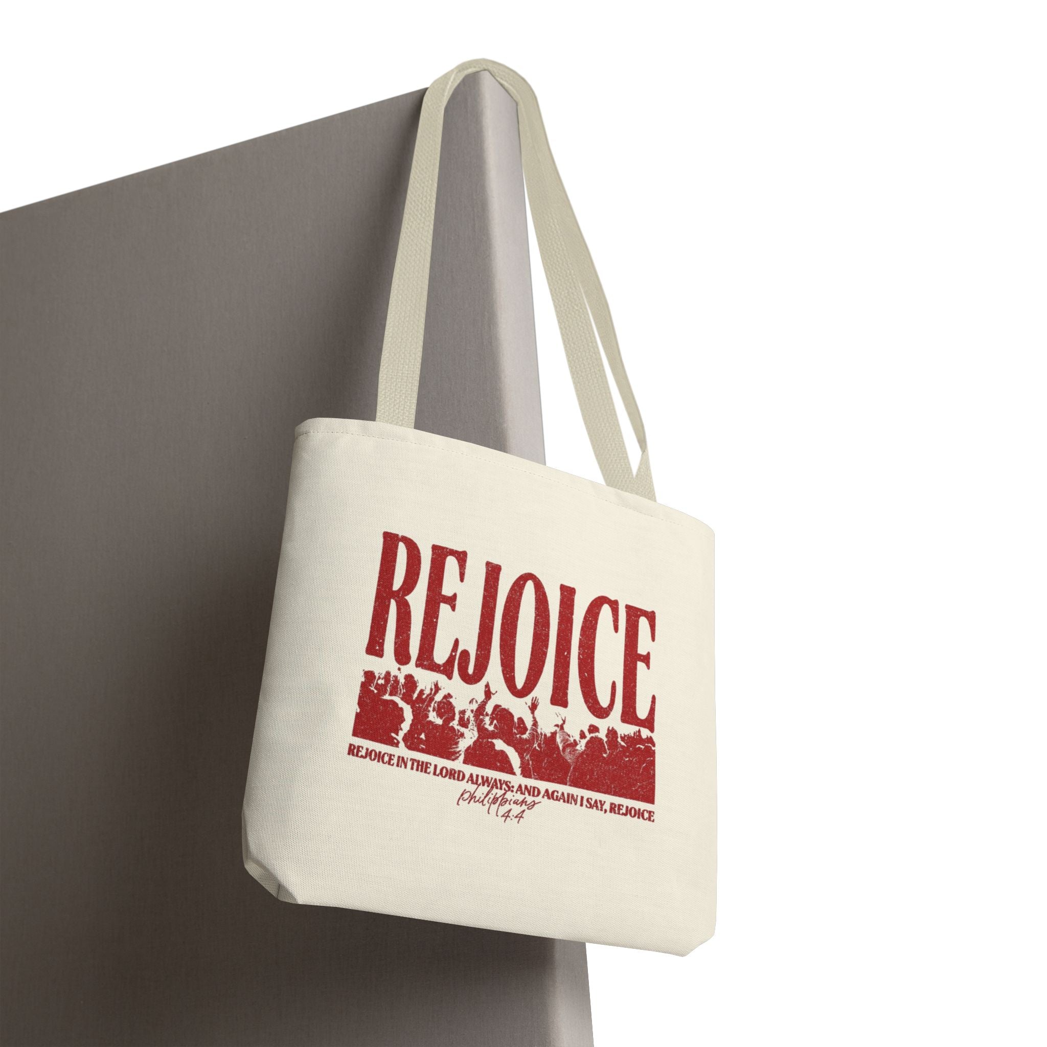 "Rejoice" Graphic Tote Bag