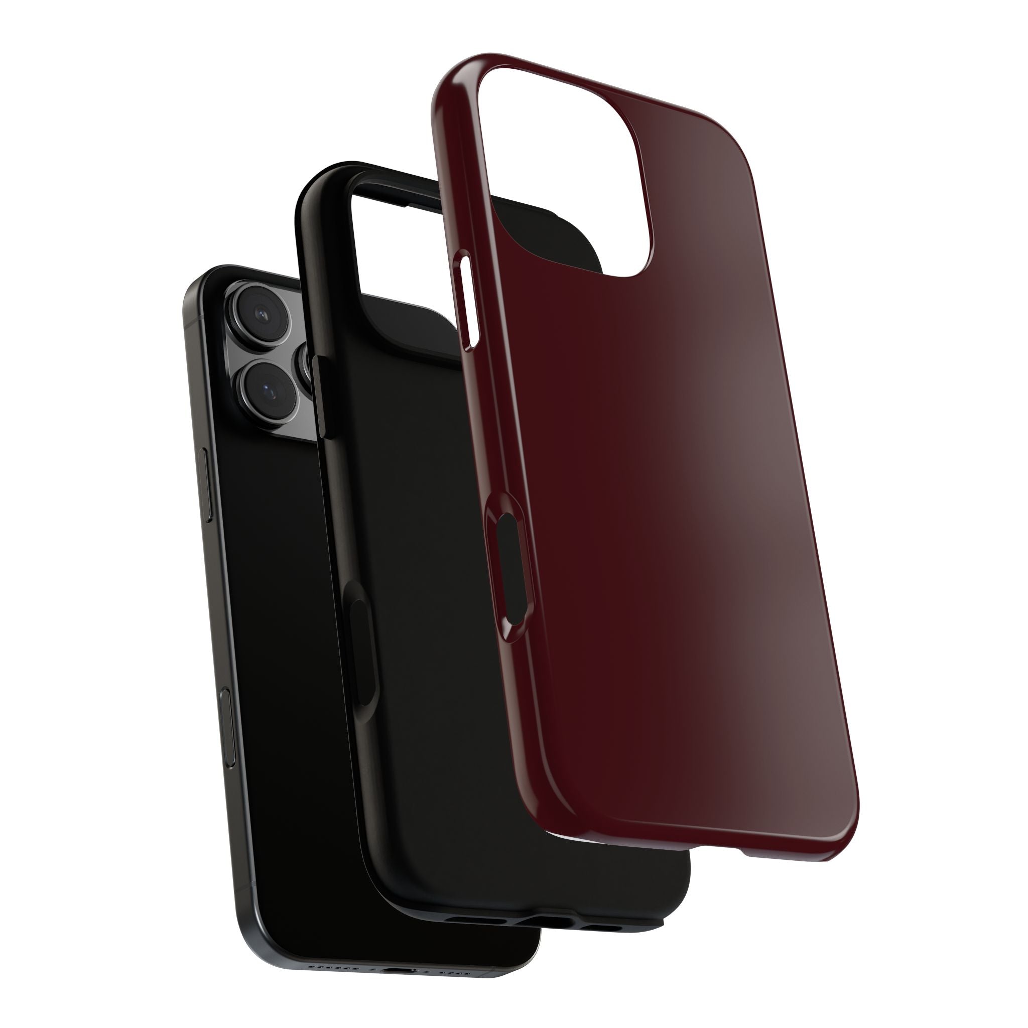 Maroon Tough iPhone Case — Slim Impact-Resistant Protective Cover