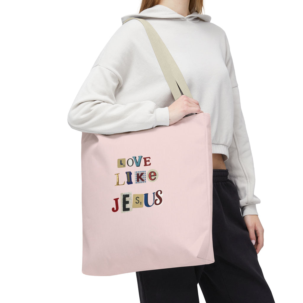Love Like Jesus Tote Bag — Christian Inspirational Pink Everyday Tote