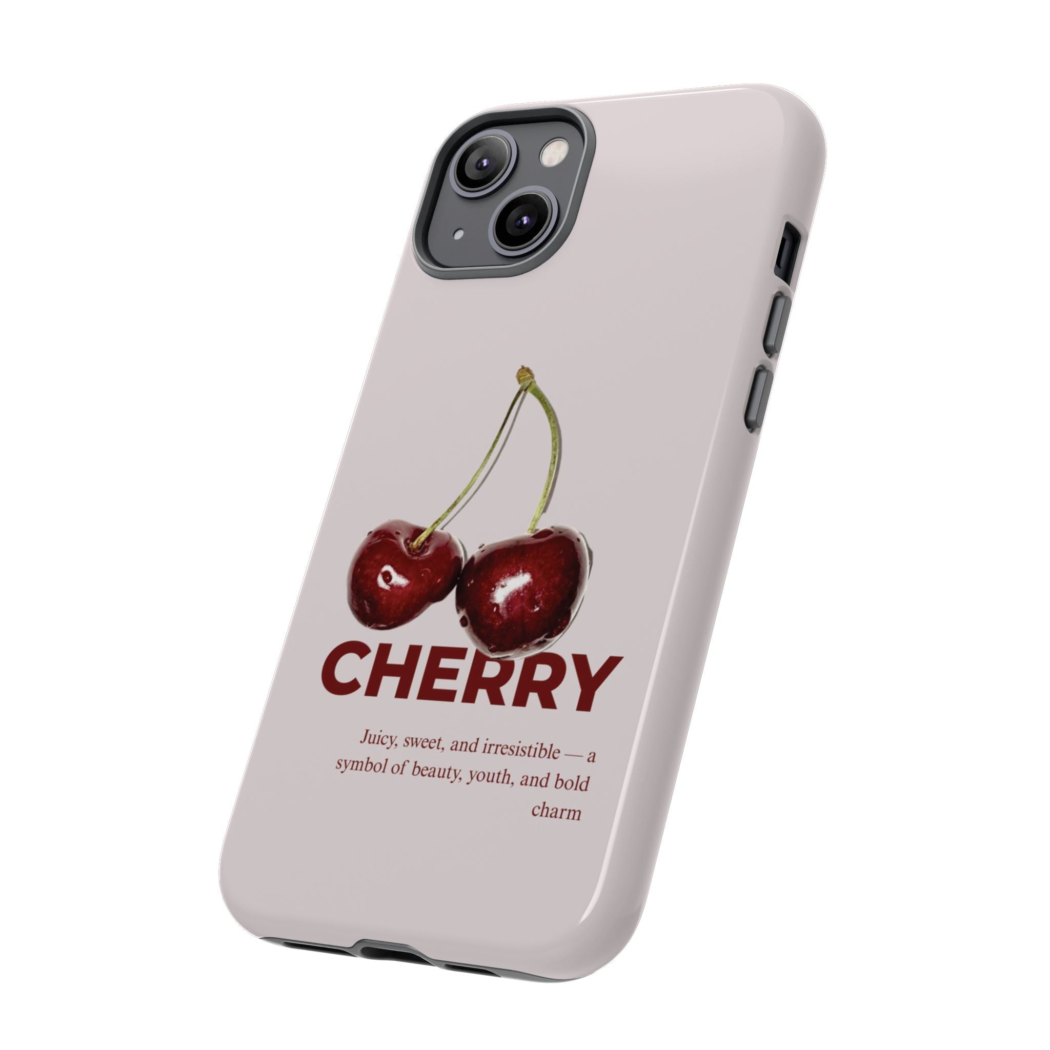 Cherry Vintage iPhone Case — Retro Cherry Illustration with 'CHERRY' Text