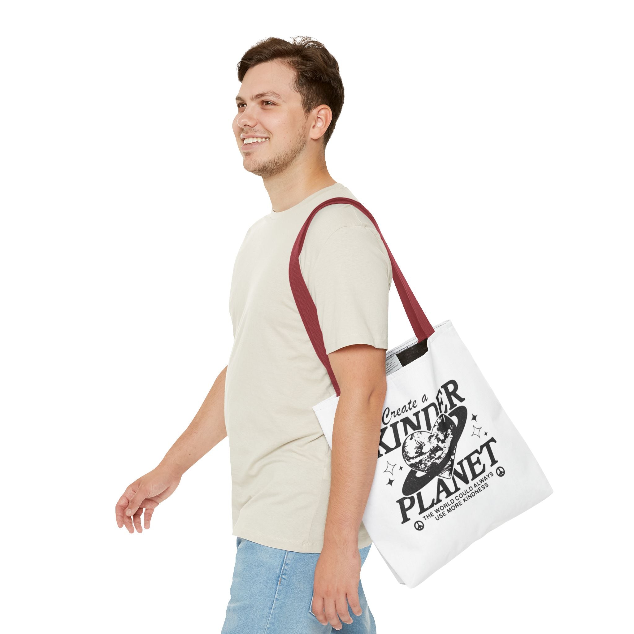 Create a Kinder Planet Tote Bag — Eco-Friendly Earth Love Canvas Tote
