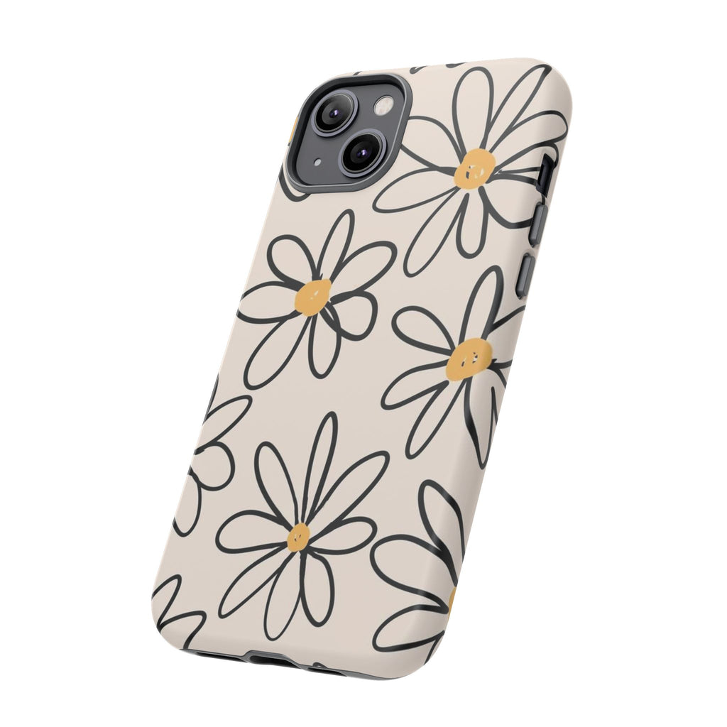 Daisy Sketch iPhone Case — Floral Protective Phone Cover