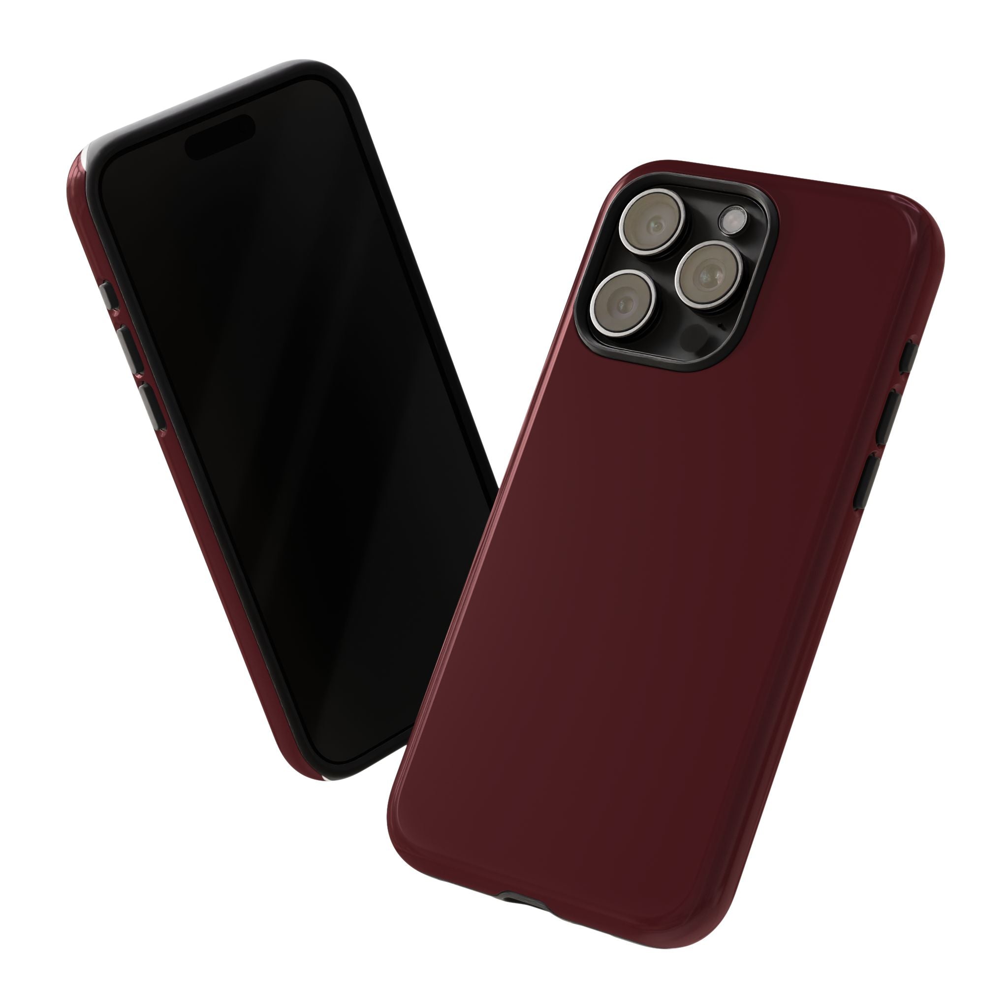 Maroon Tough iPhone Case — Slim Impact-Resistant Protective Cover