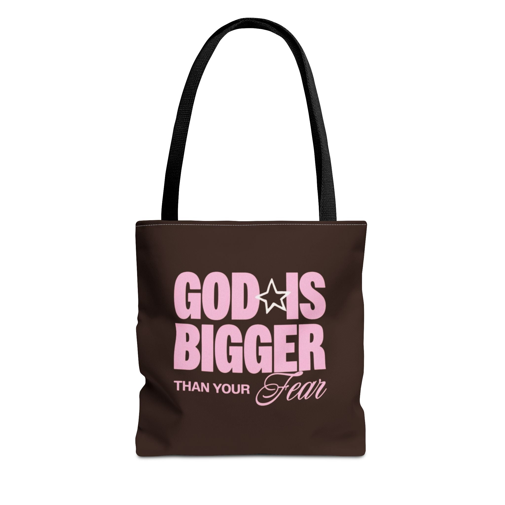 "God Is Bigger Than Your Fear" Scripture Quote Tote Bag