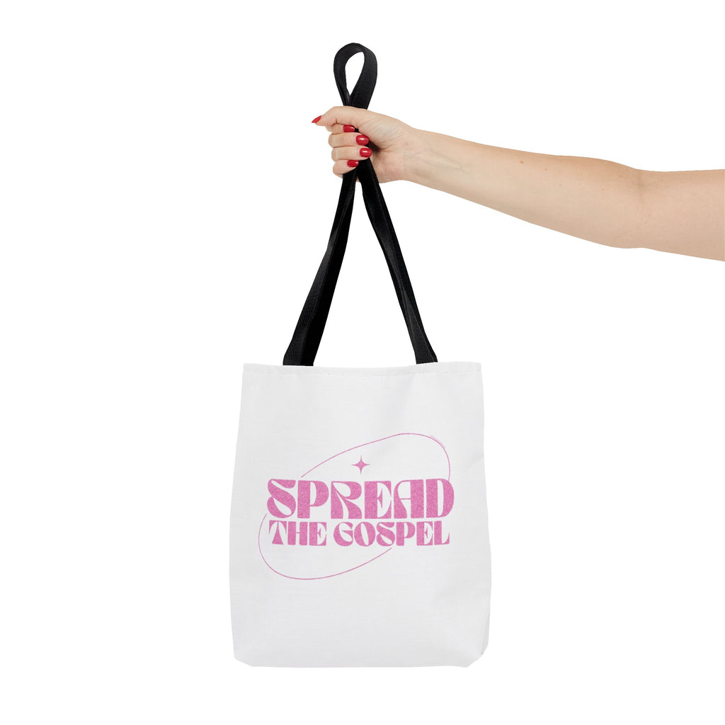 Spread the Gospel Tote Bag — Pink Retro Canvas Tote