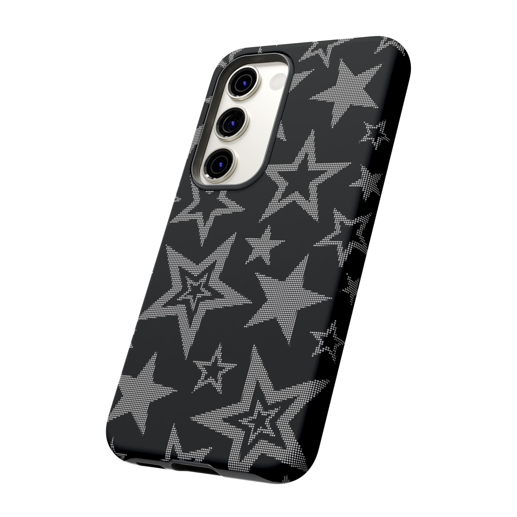 Black Star Pattern Tough Phone Case — Durable Protective Phone Cover