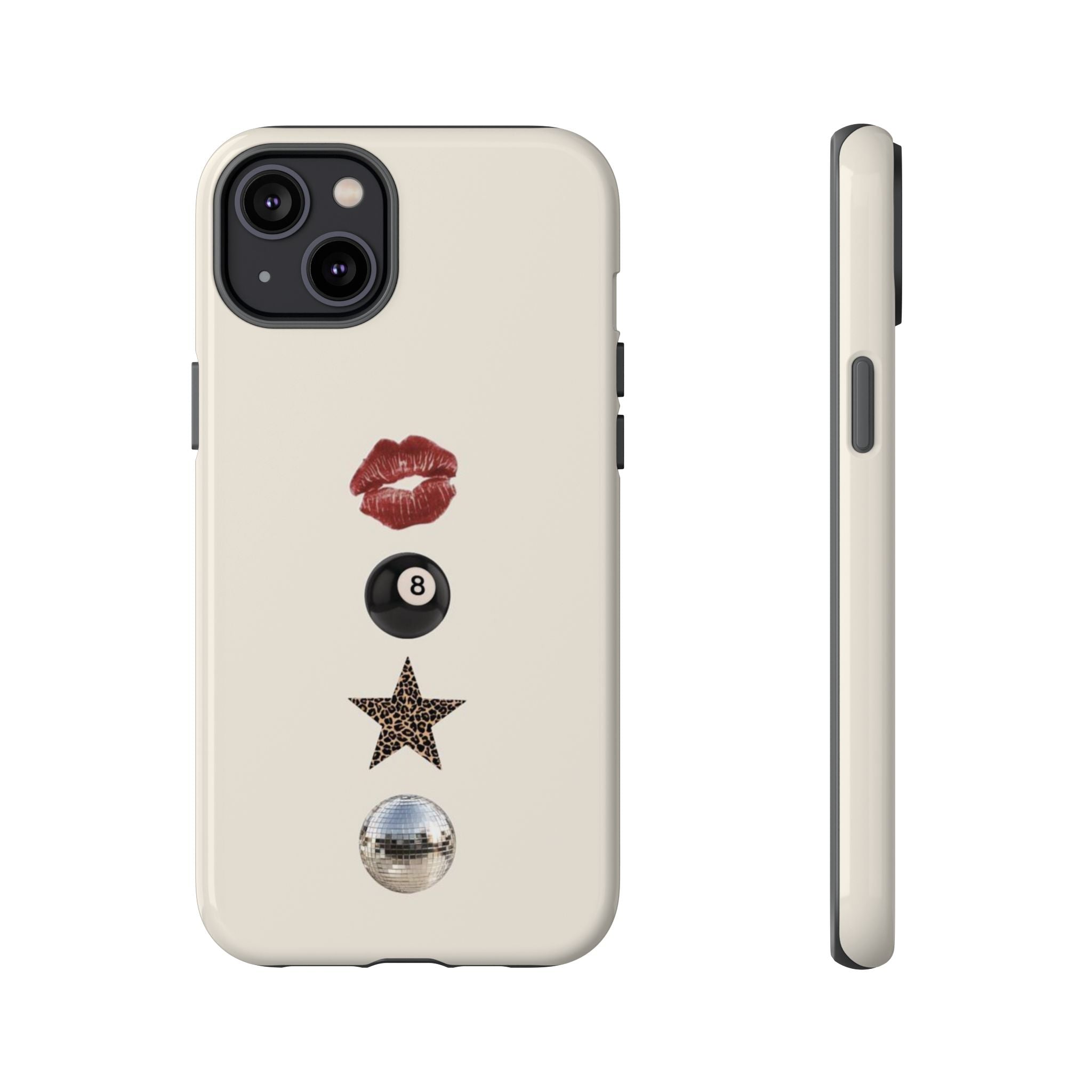 Kiss 8-Ball Star iPhone Case – Trendy Minimalist Protective Cover