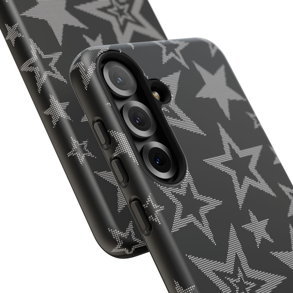 Black Star Pattern Tough Phone Case — Durable Protective Phone Cover