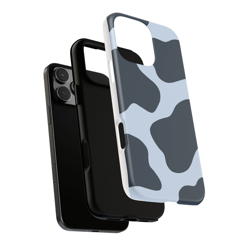 Cow Print Tough iPhone Case — Blue Black Abstract Pattern
