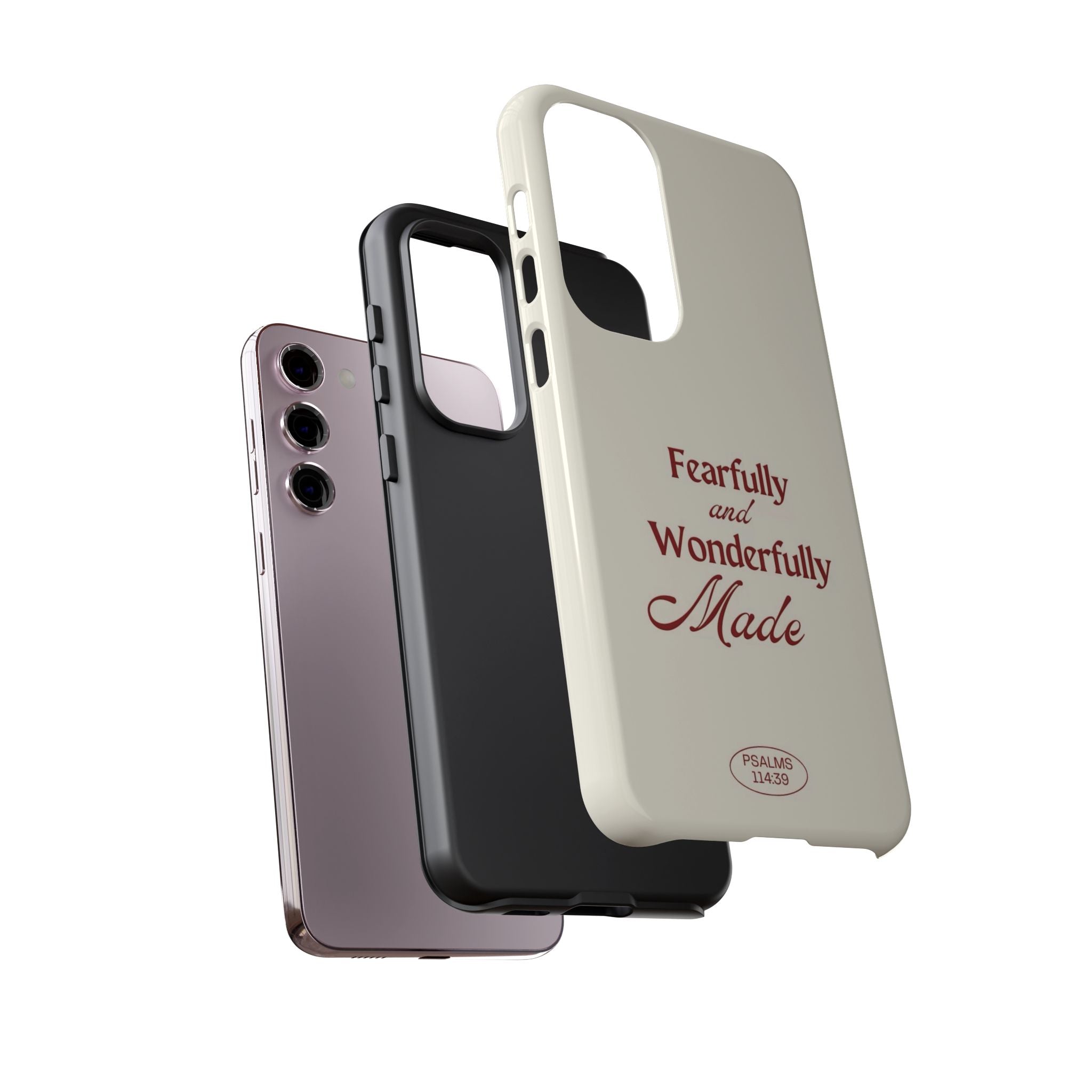 Tough Phone Case — "Fearfully and Wonderfully Made" Christian Scripture Protective Case