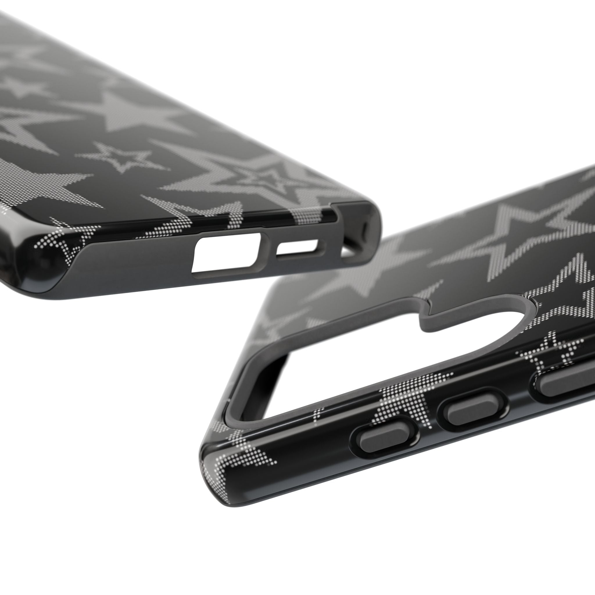 Black Star Pattern Tough Phone Case — Durable Protective Phone Cover