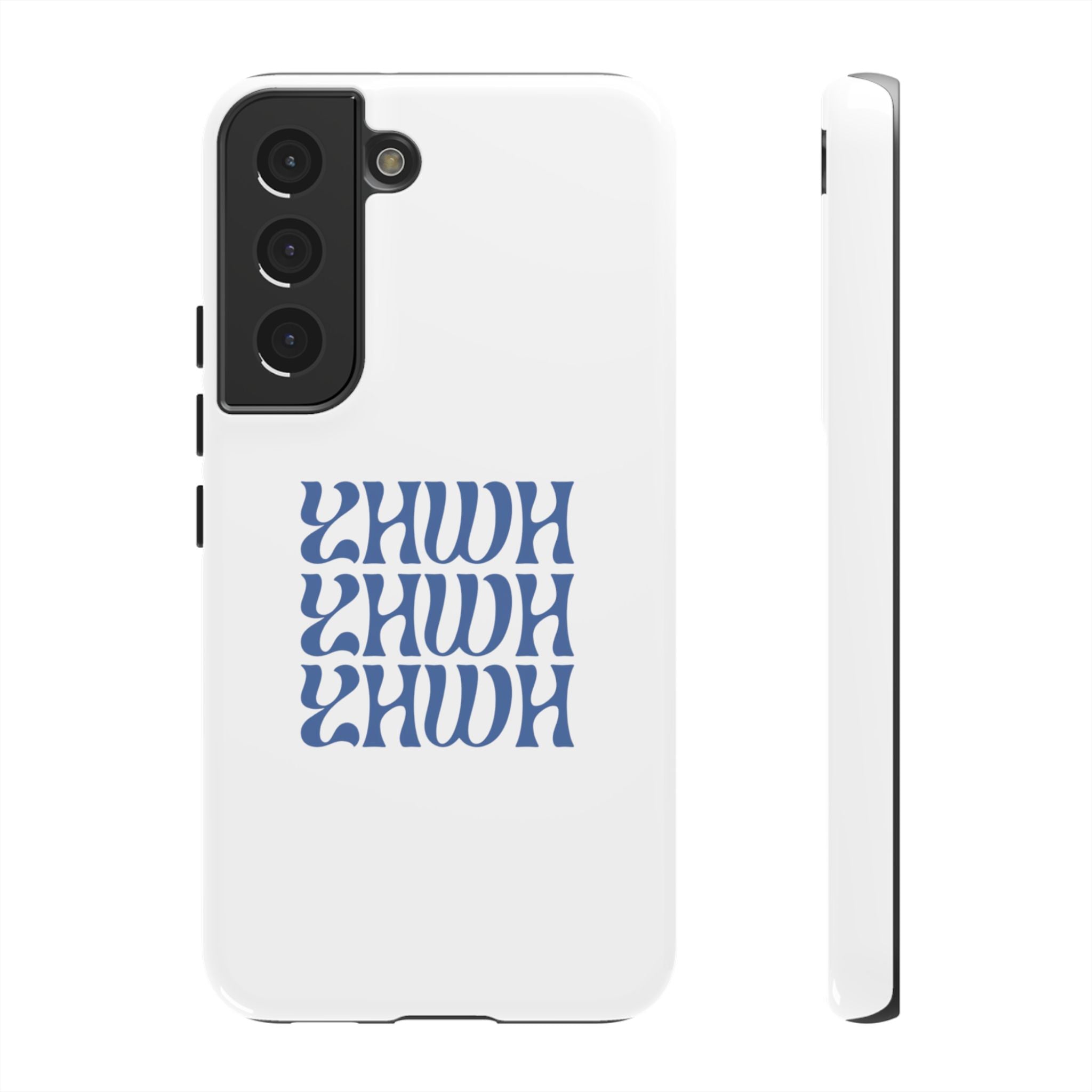 "YHWH" — Retro Blue Wavy Tough Phone Case