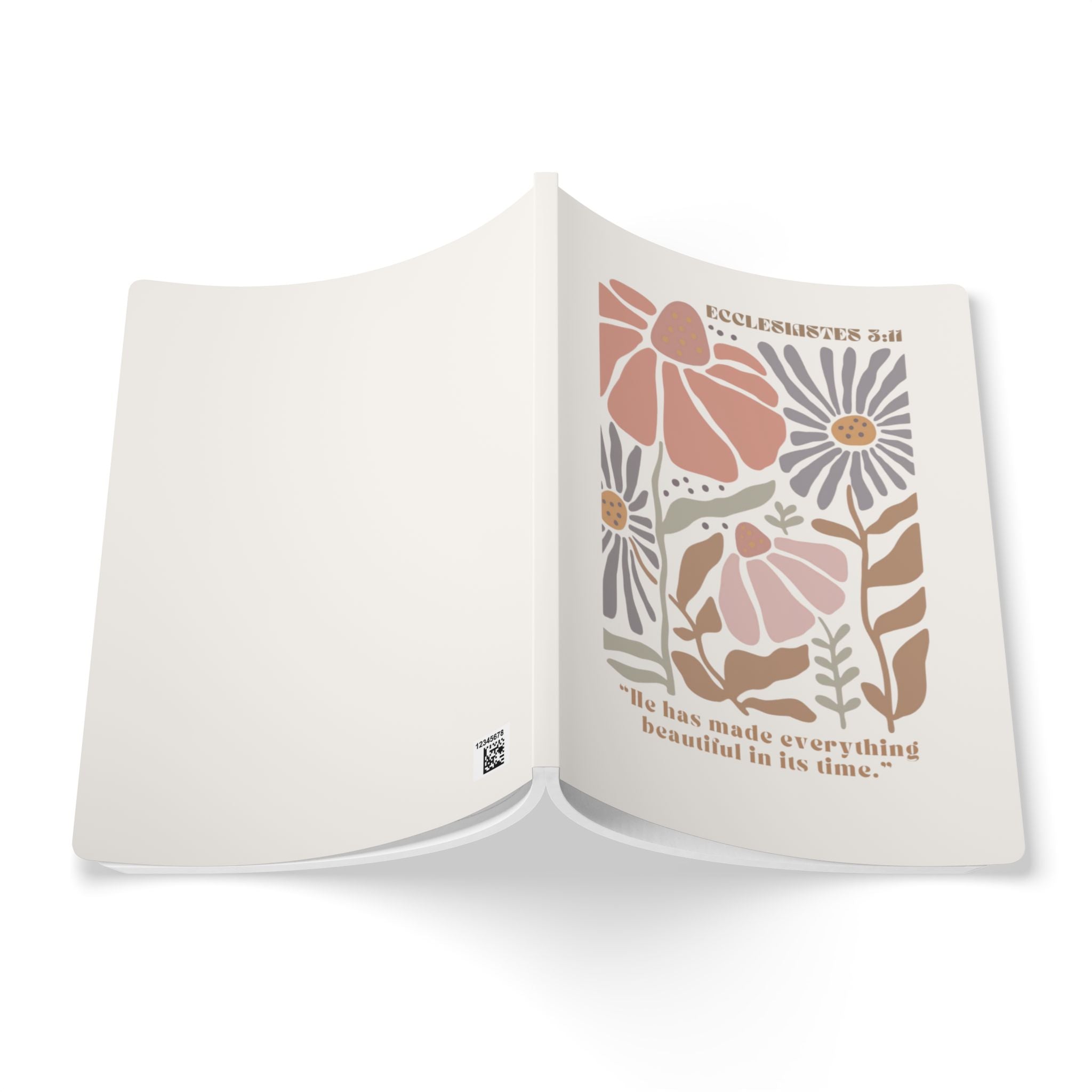 Ecclesiastes Floral Softcover Journal — "He has made everything beautiful in its time"