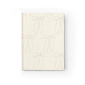 Ribbon Pattern Hardcover Ruled Journal — Cream Bow Notebook for Notes & Gifts