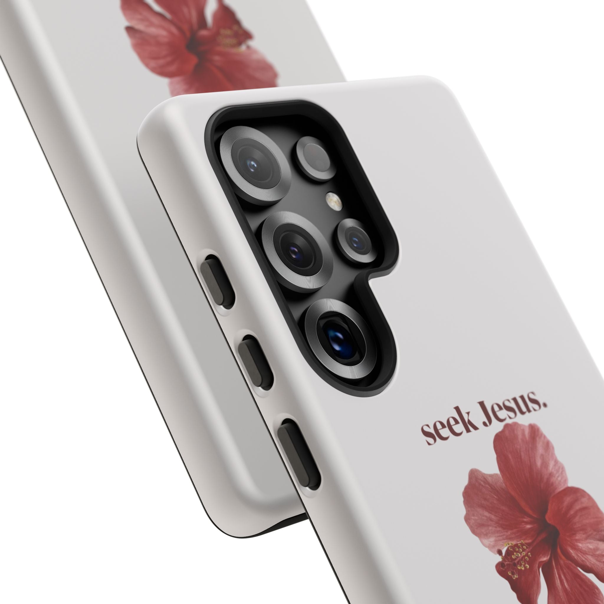 "seek Jesus." Floral Tough Protective Case
