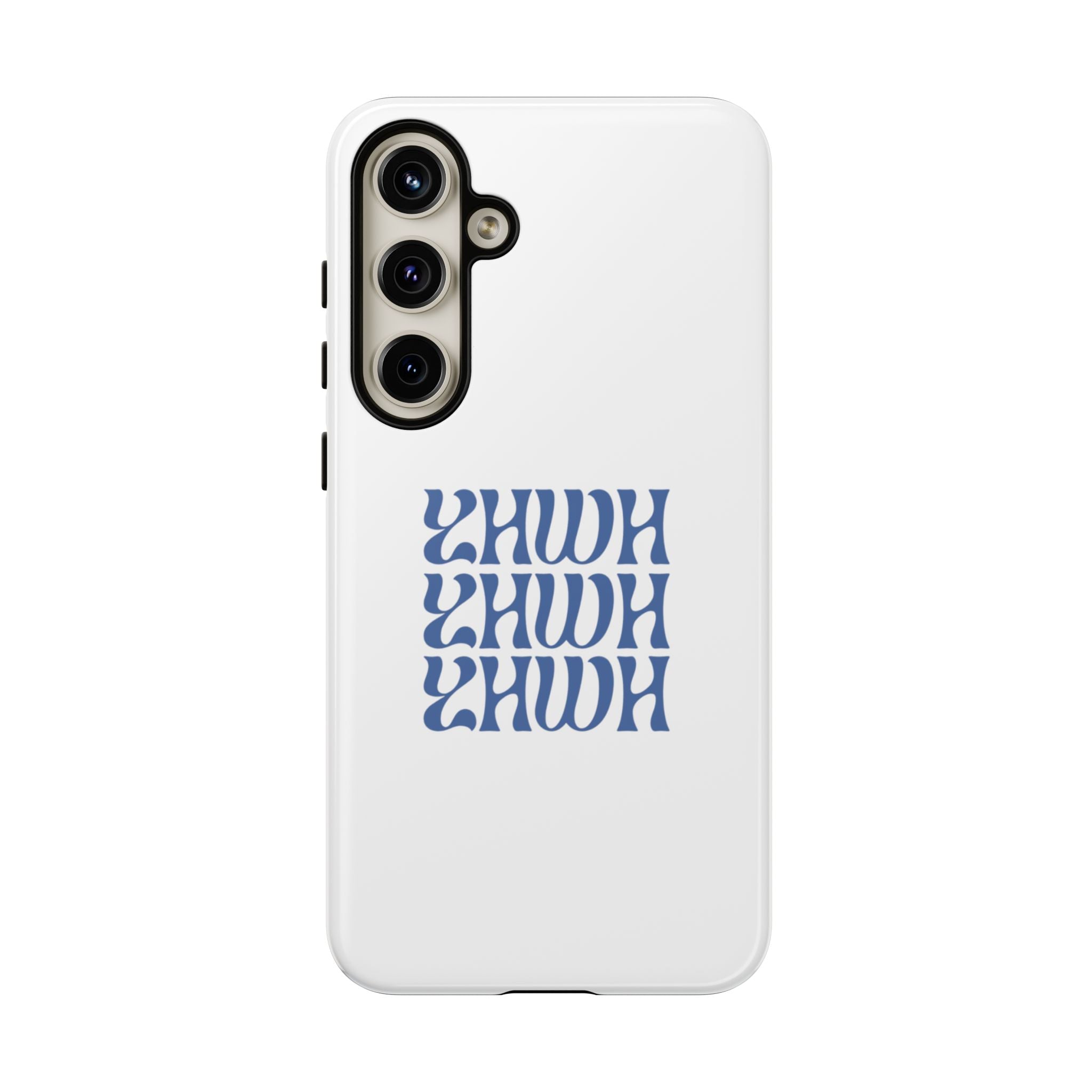 "YHWH" — Retro Blue Wavy Tough Phone Case