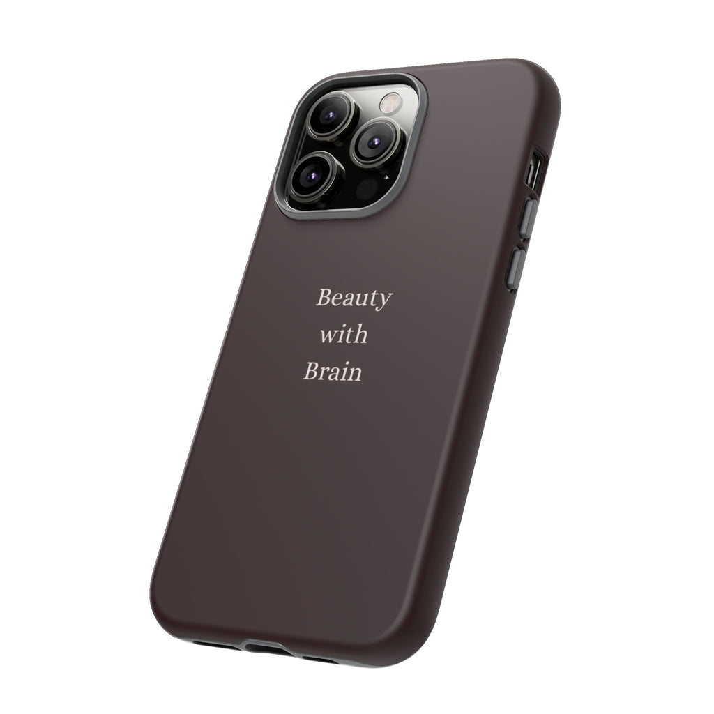 Tough Case — "Beauty with Brain" Protective iPhone Case (Sleek Maroon)