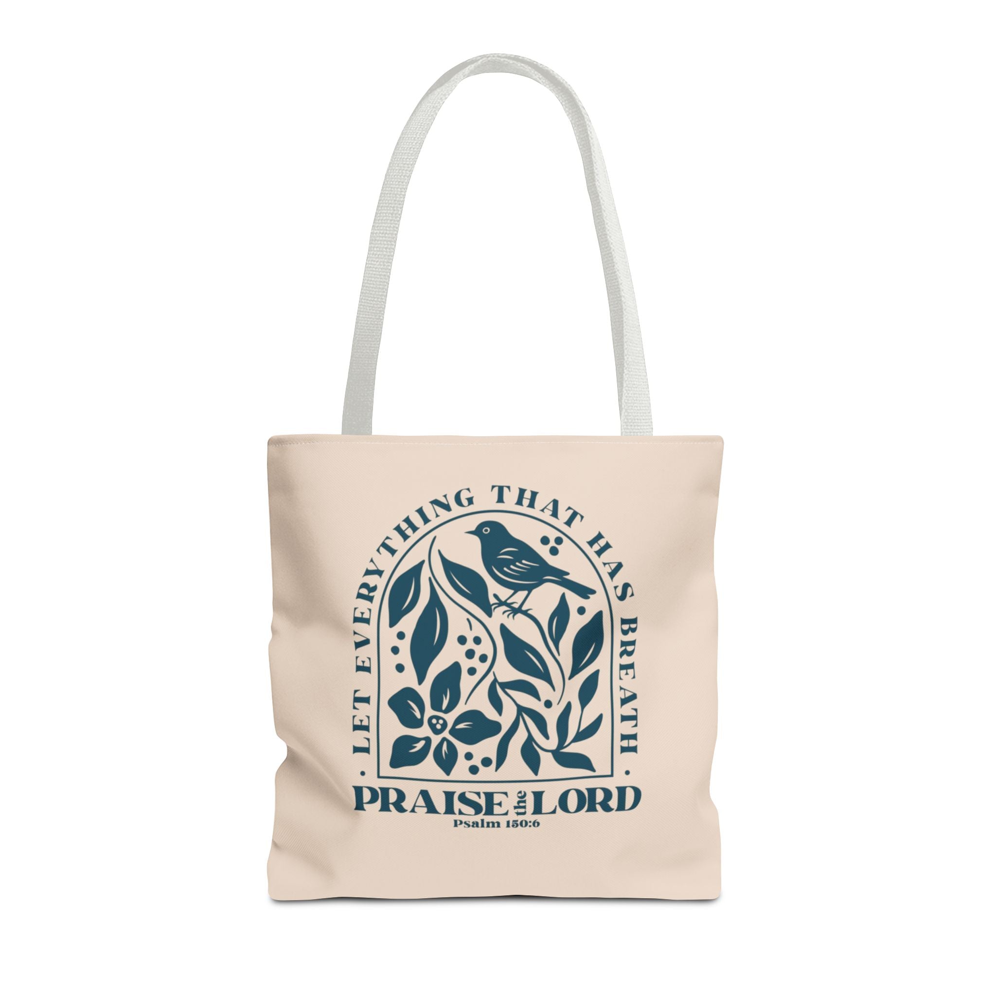 "Praise the Lord" Floral Psalm 150:6 Tote Bag