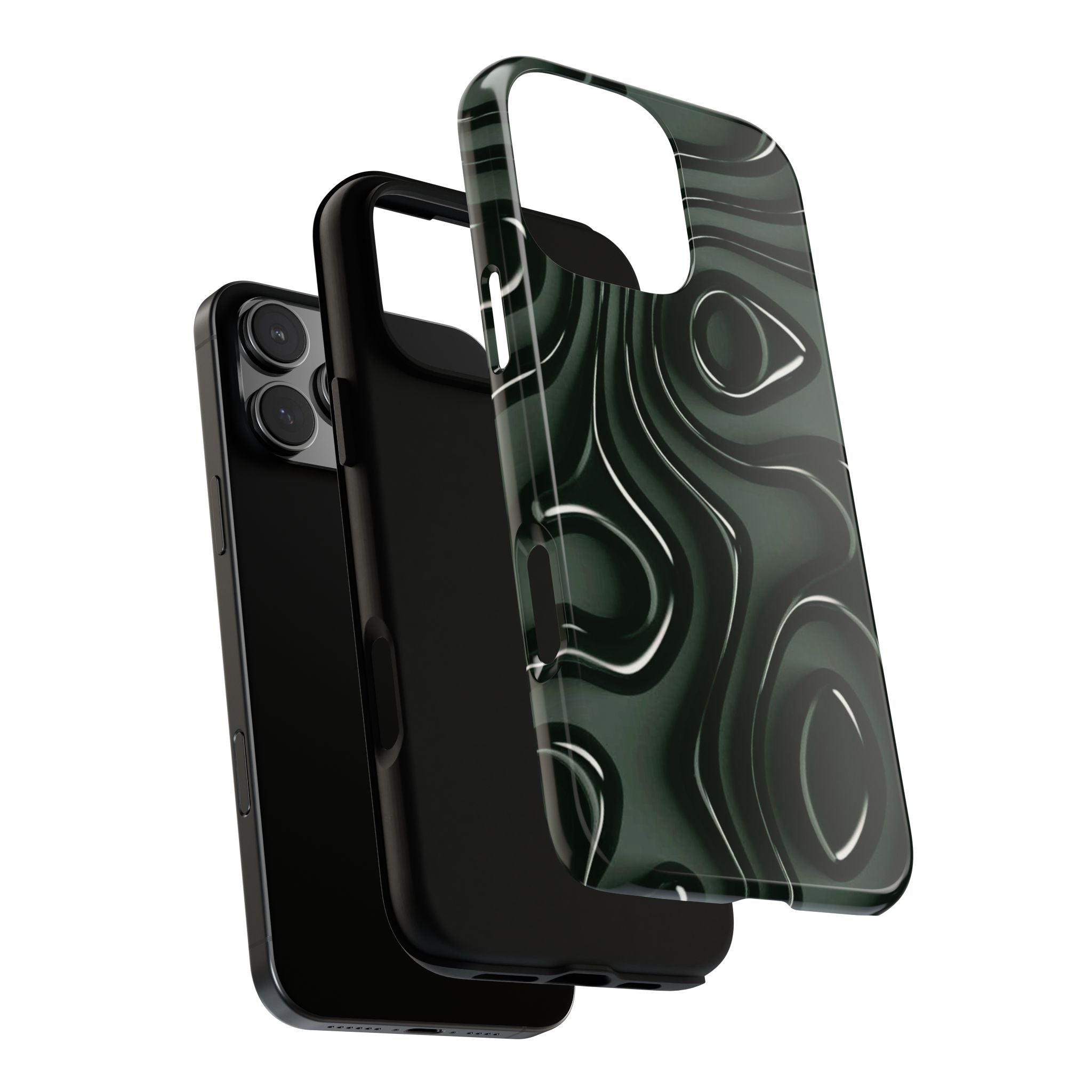 Dark Green Abstract Swirl Tough Phone Case