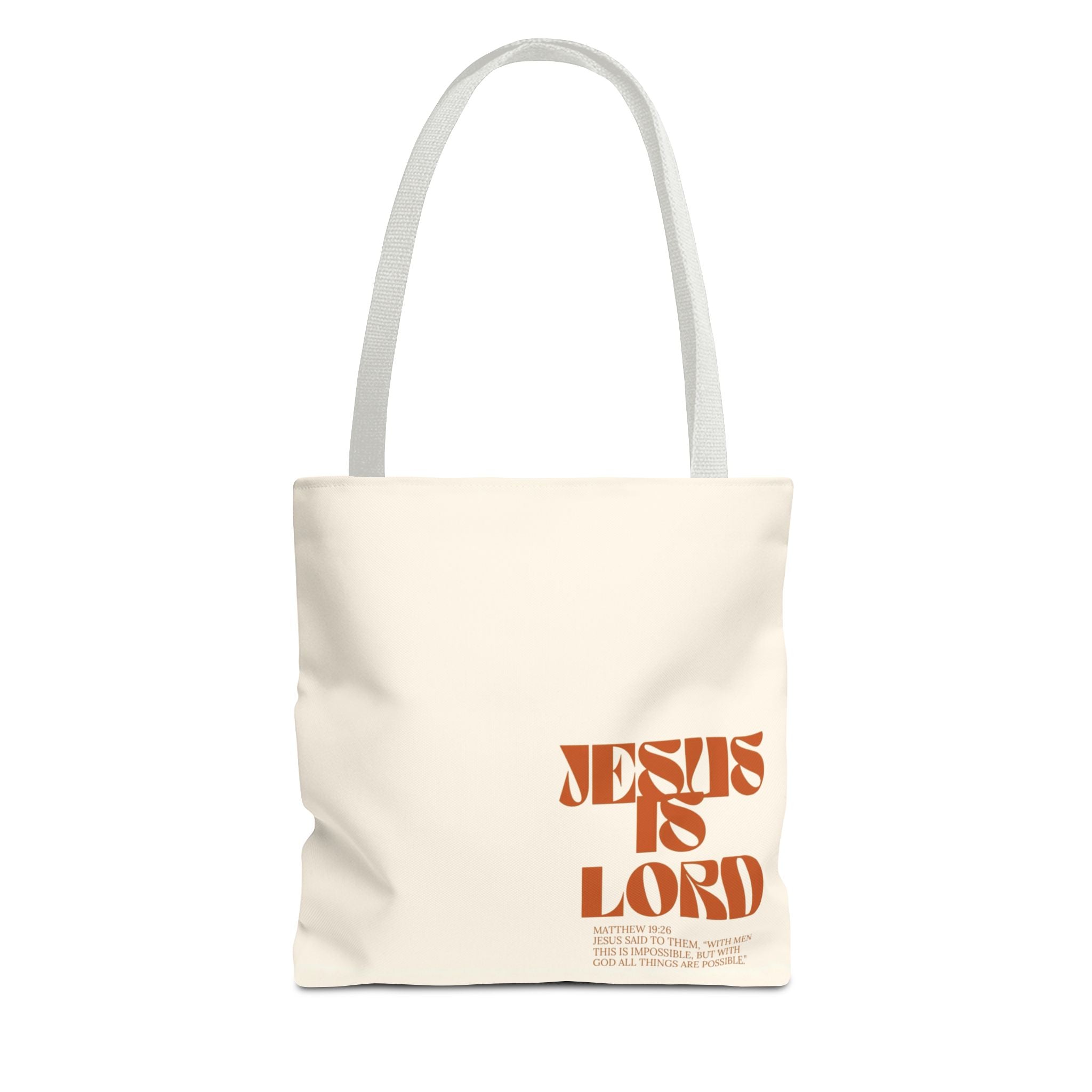 "Jesus Is Lord" Tote Bag — Faith-Based Christian Quote Everyday Tote