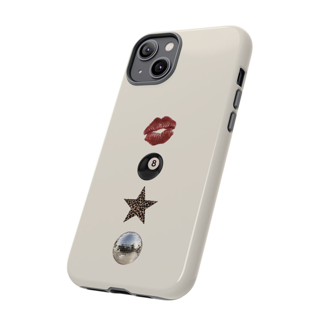 Kiss 8-Ball Star iPhone Case – Trendy Minimalist Protective Cover