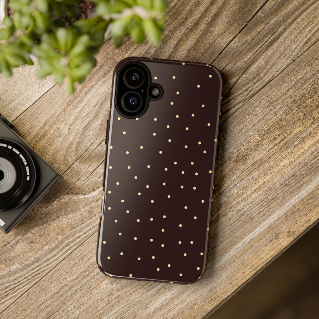Brown Gold Polka Dot Tough Phone Case
