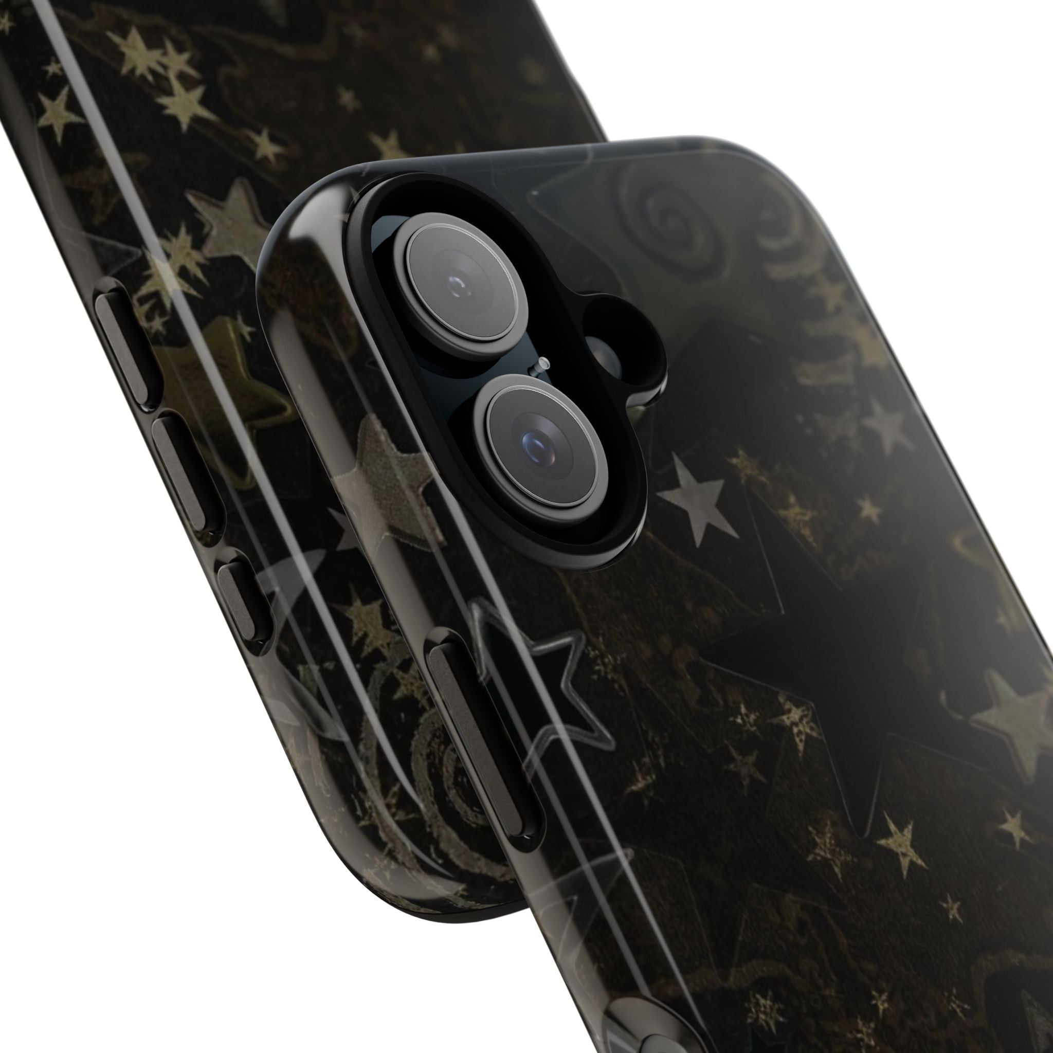 Black Starry iPhone Case – Protective Tough Case with Subtle Galaxy Pattern