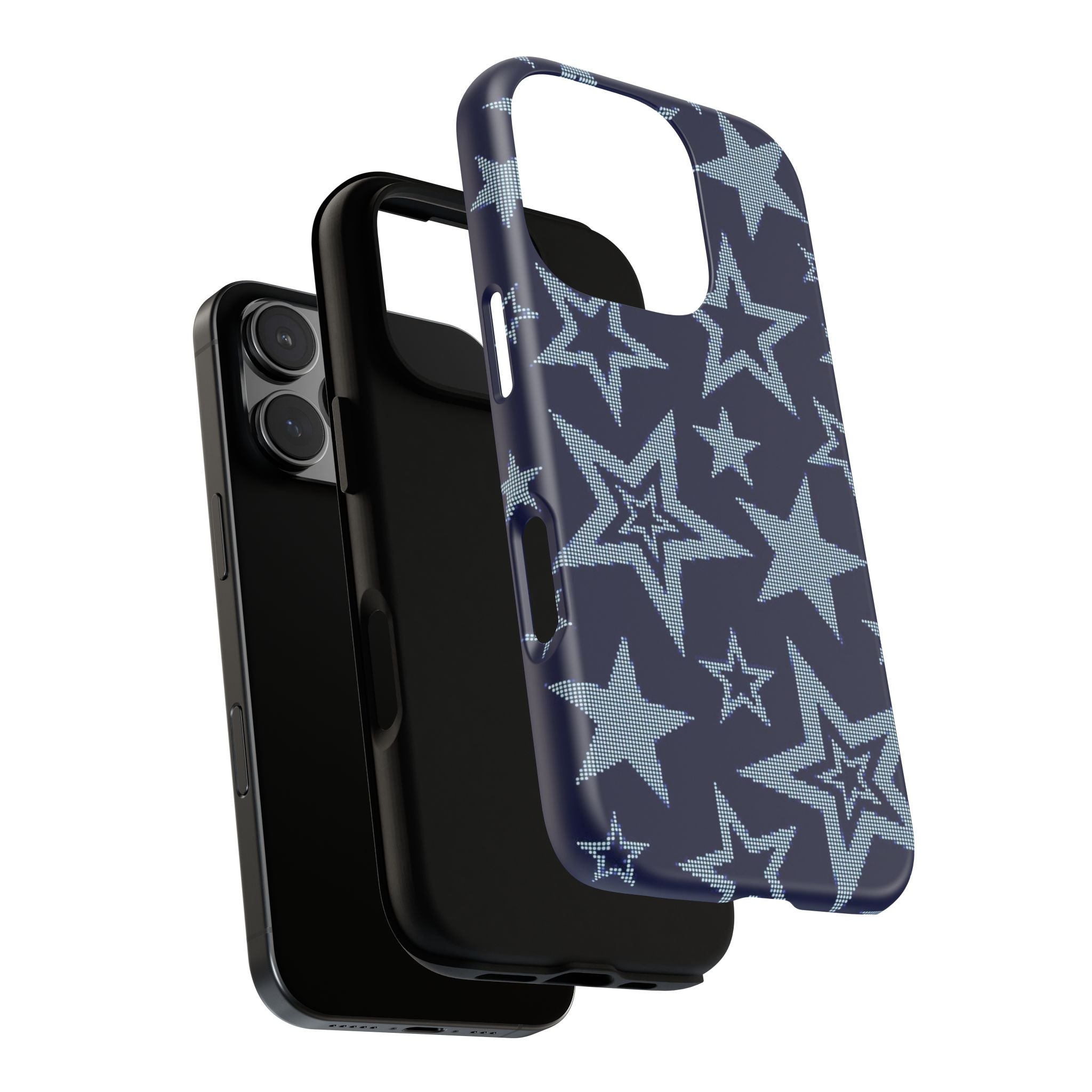 Navy Star Pattern Tough iPhone Case
