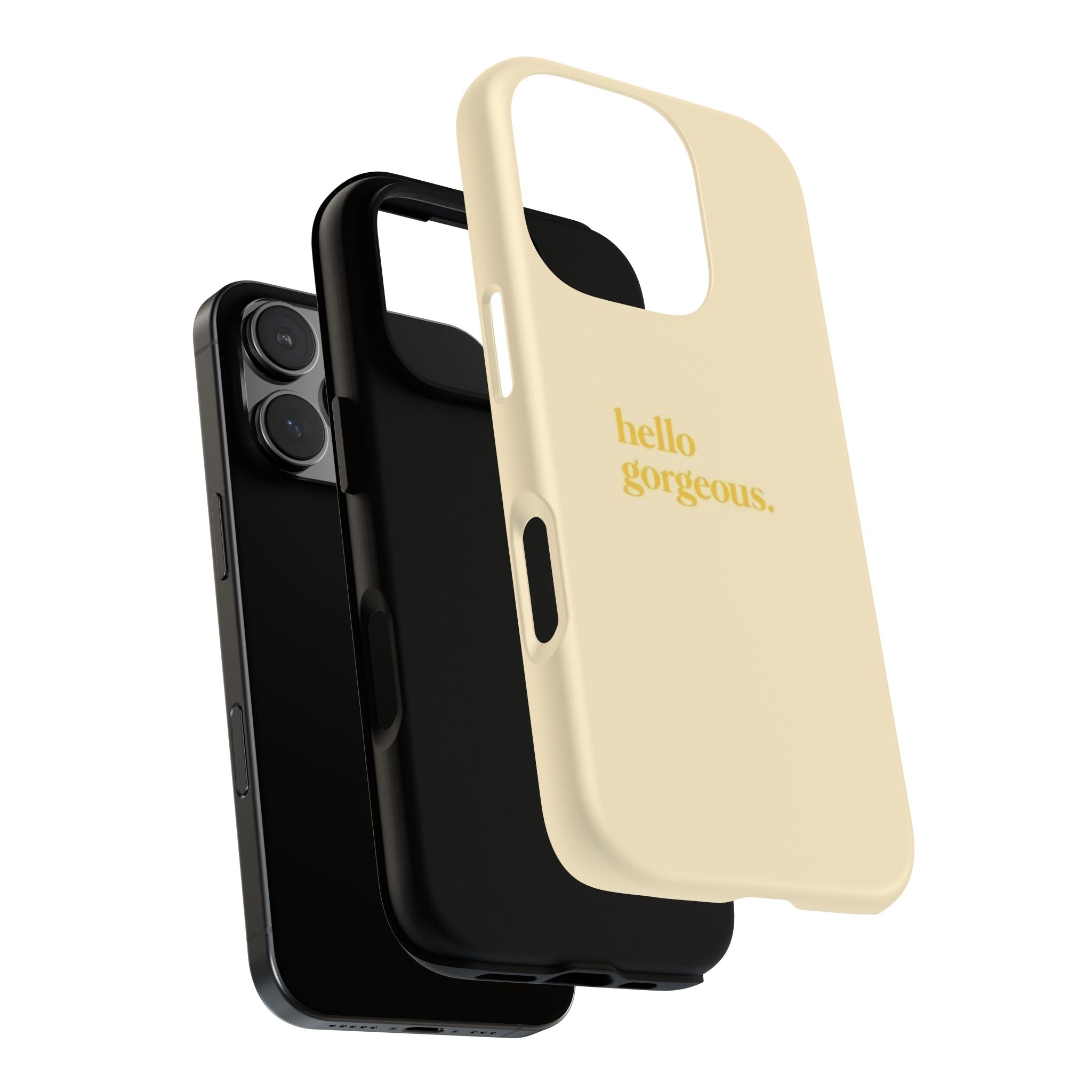 Hello Gorgeous iPhone Case — Cream Tough Protective Cover