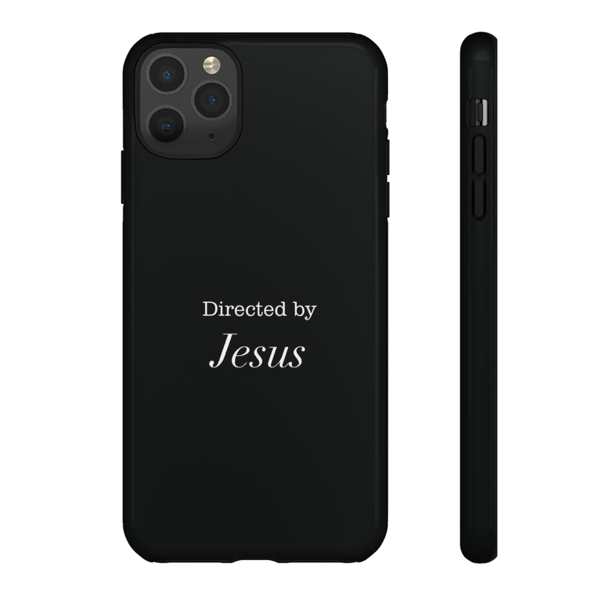 Directed by Jesus Tough Phone Case — Faith Black Protective Case