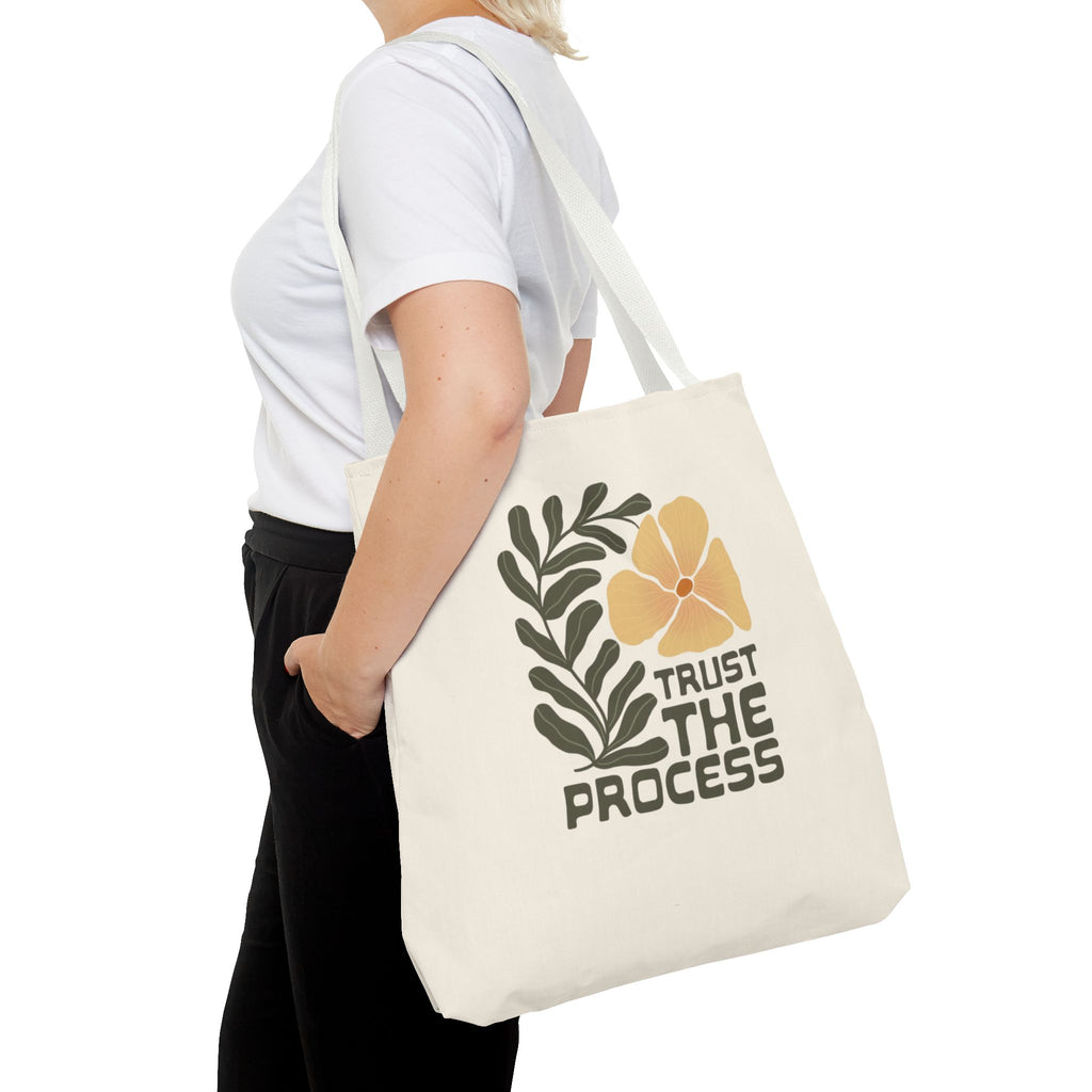 Trust The Process Floral Tote Bag — Inspirational Canvas Shopper