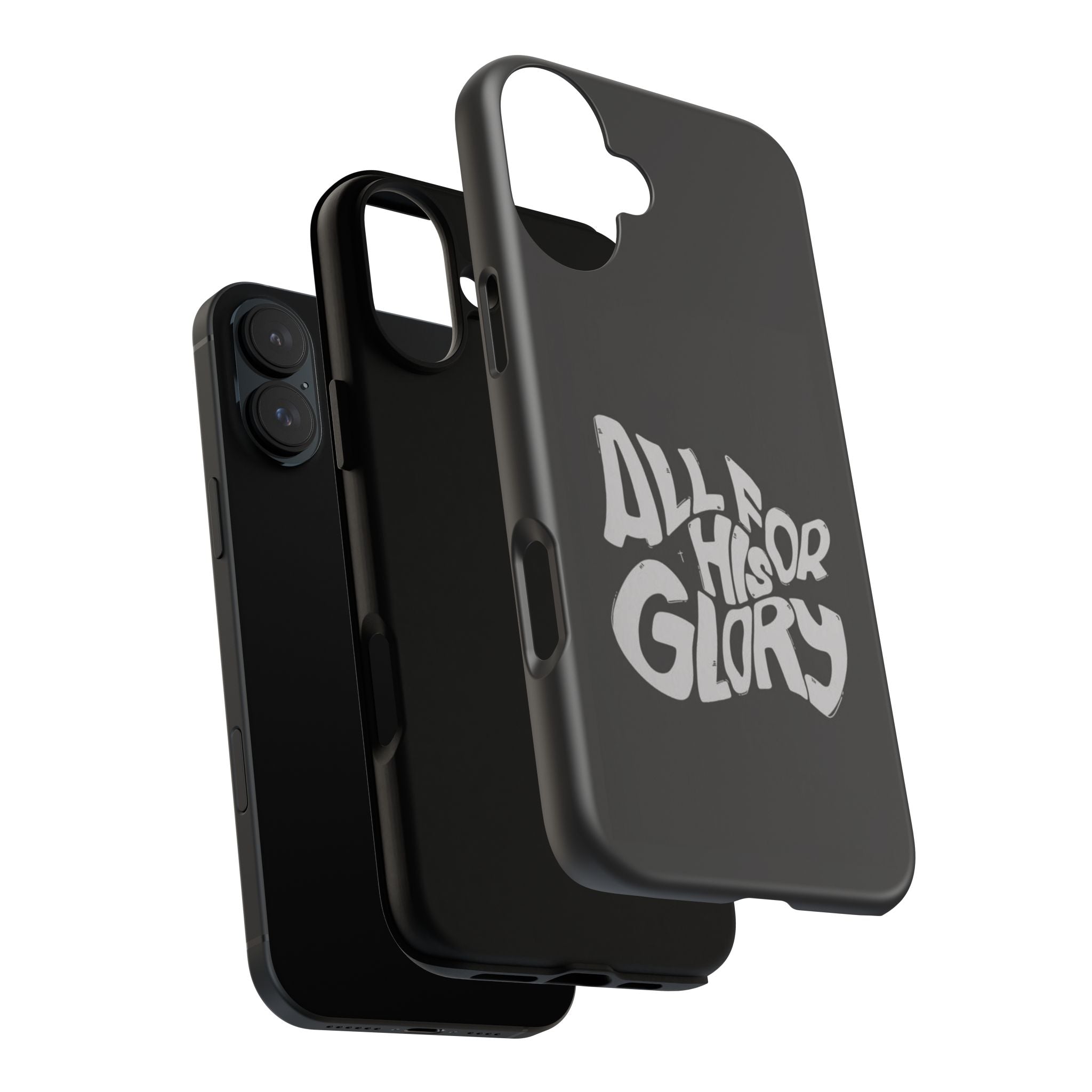 All For His Glory Phone Case — Christian Faith Script Protective Cover