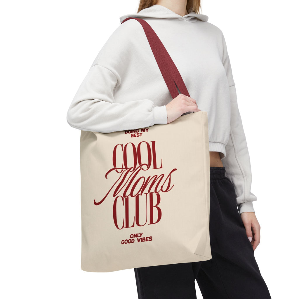 Cool Moms Club Tote Bag — "Doing My Best, Only Good Vibes" Canvas Tote
