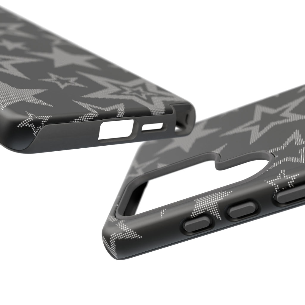 Black Star Pattern Tough Phone Case — Durable Protective Phone Cover