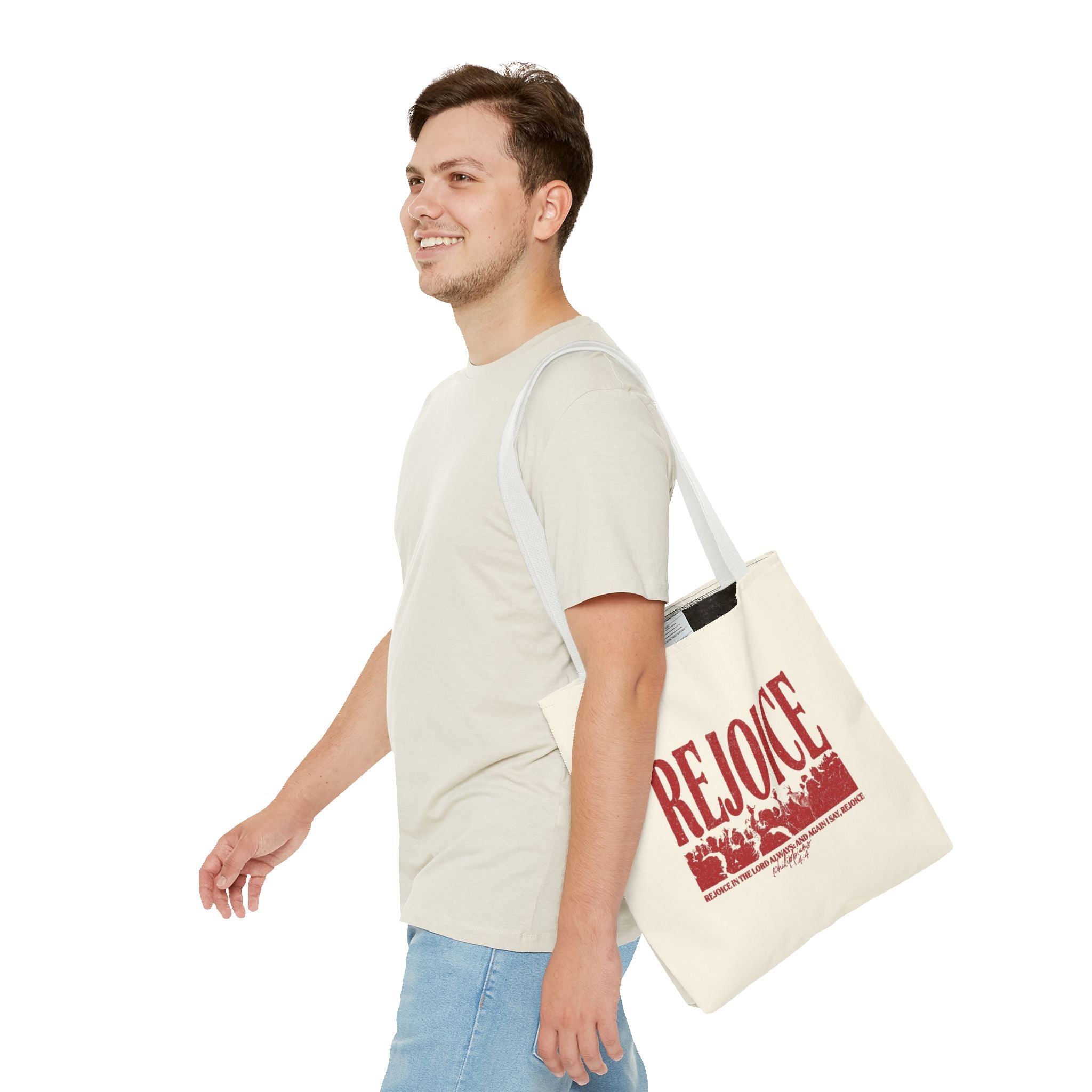 "Rejoice" Graphic Tote Bag