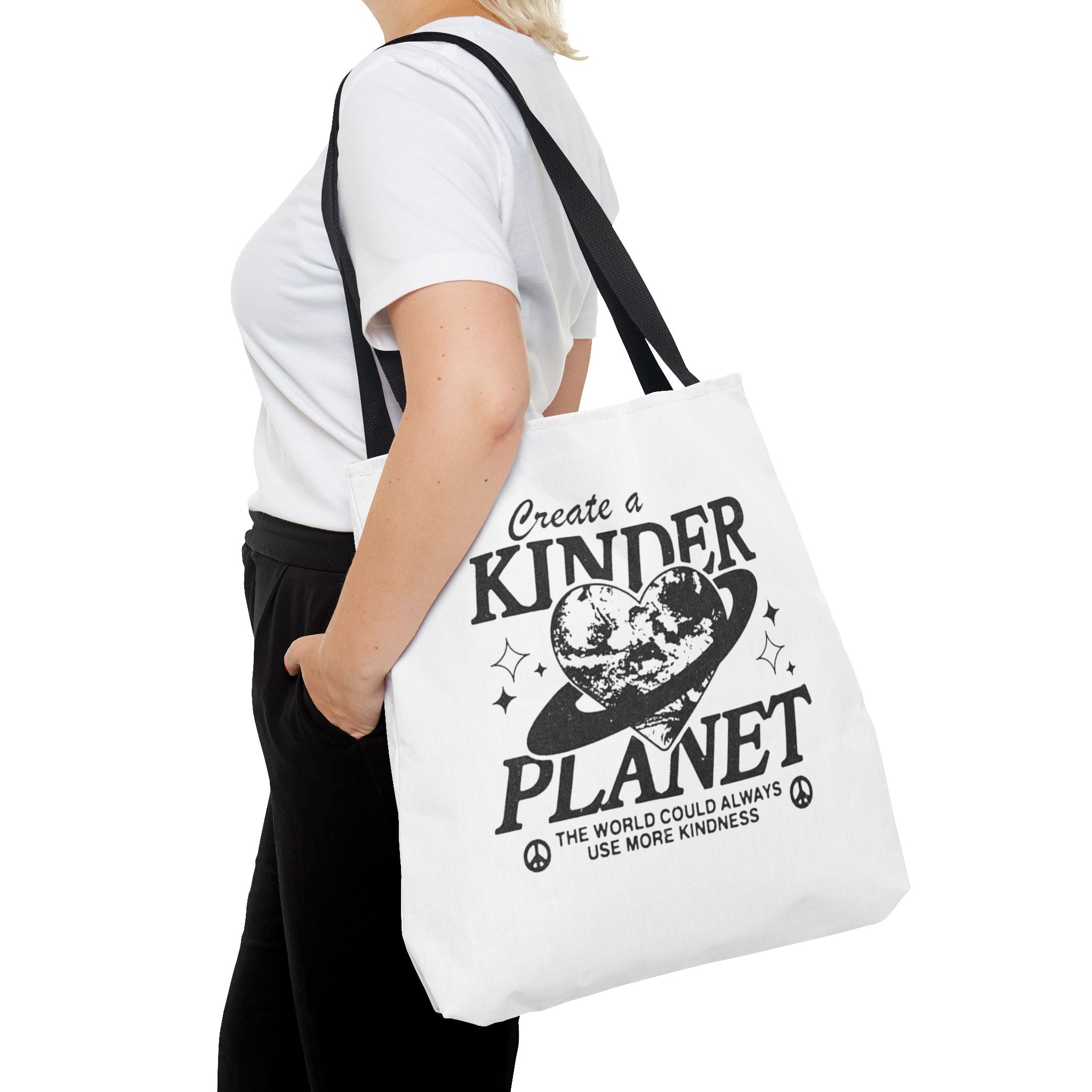Create a Kinder Planet Tote Bag — Eco-Friendly Earth Love Canvas Tote